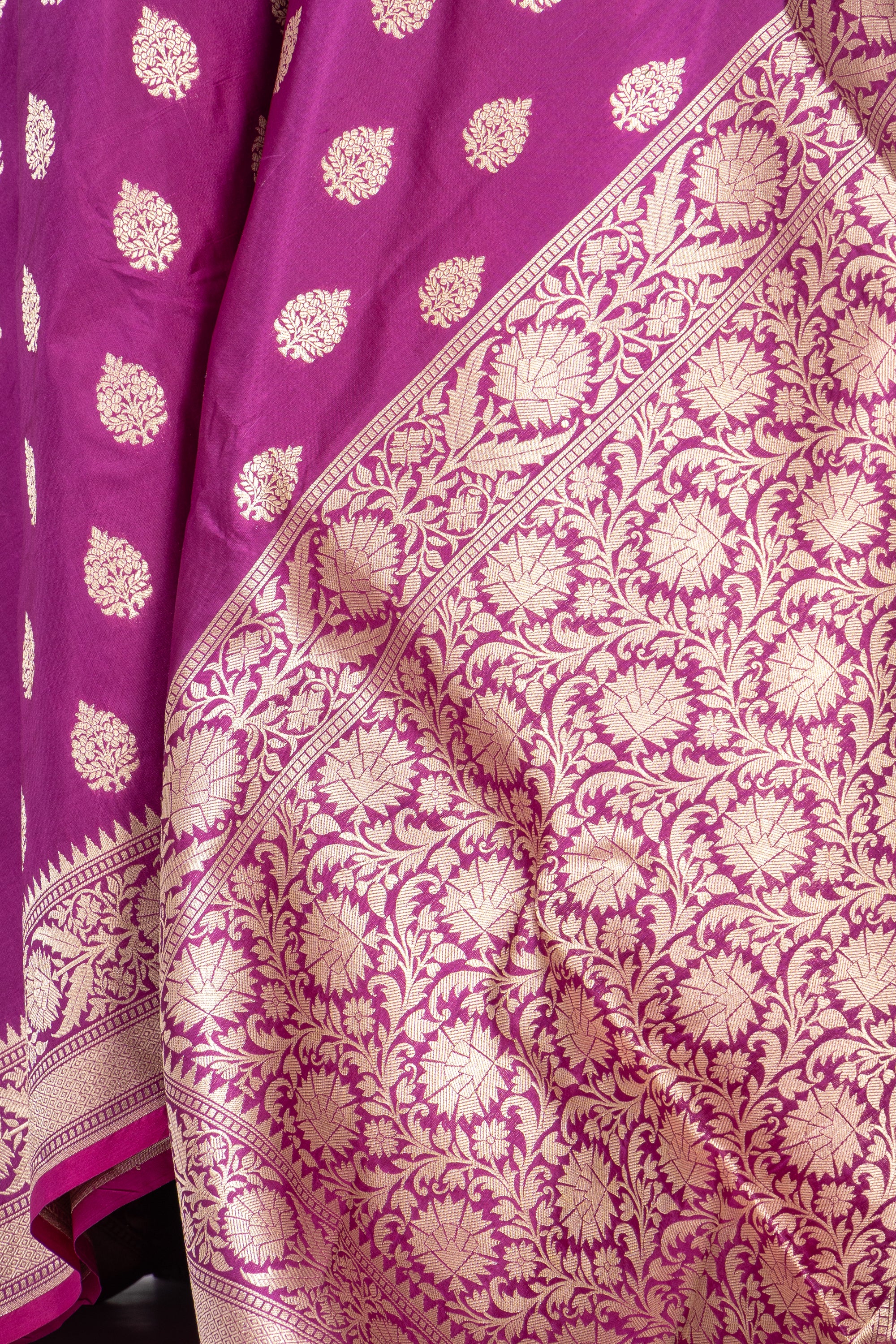 Purple Phekua Benarasi Silk Saree