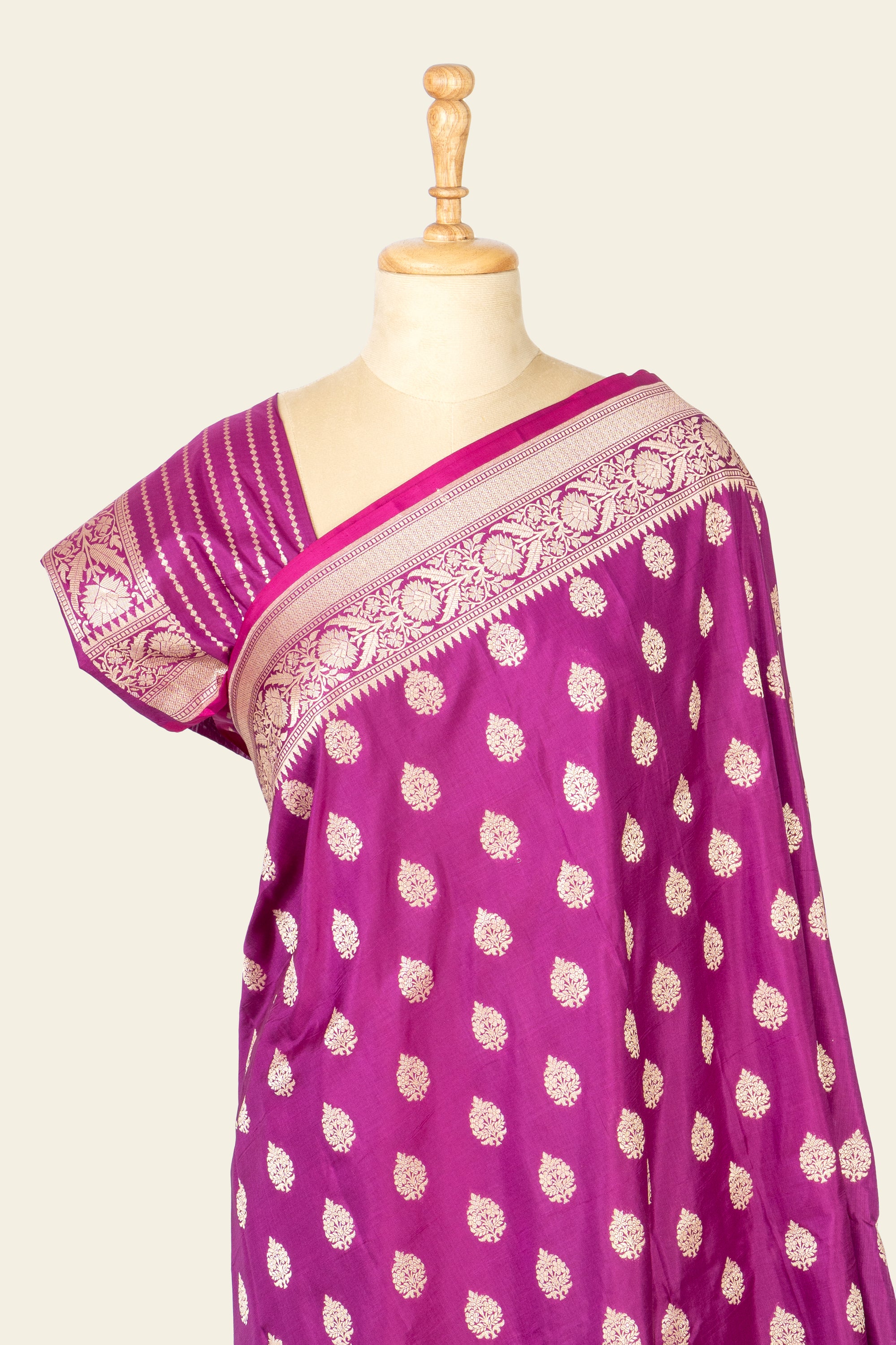 Purple Phekua Benarasi Silk Saree
