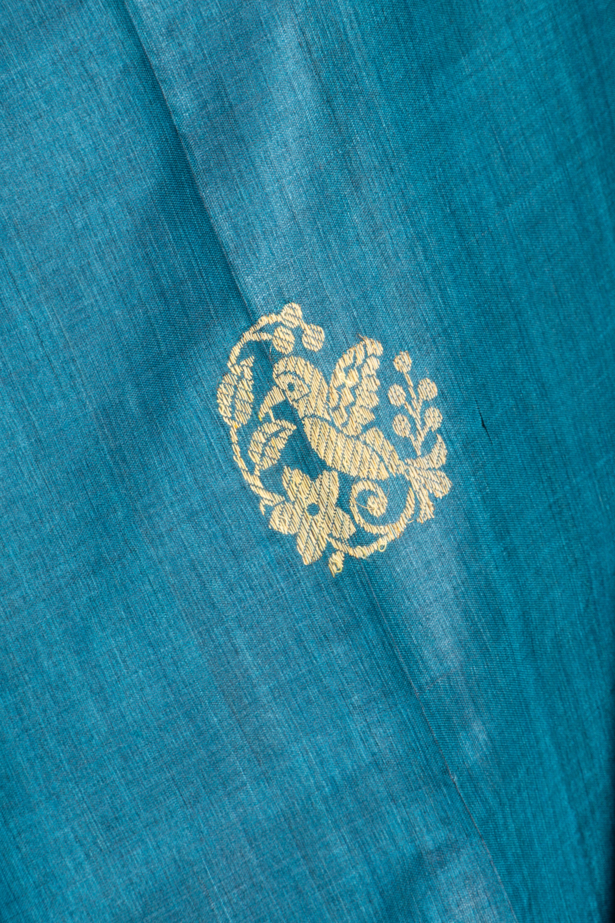 Cobalt Blue Chhattisgarh Pure Tussar Silk Saree