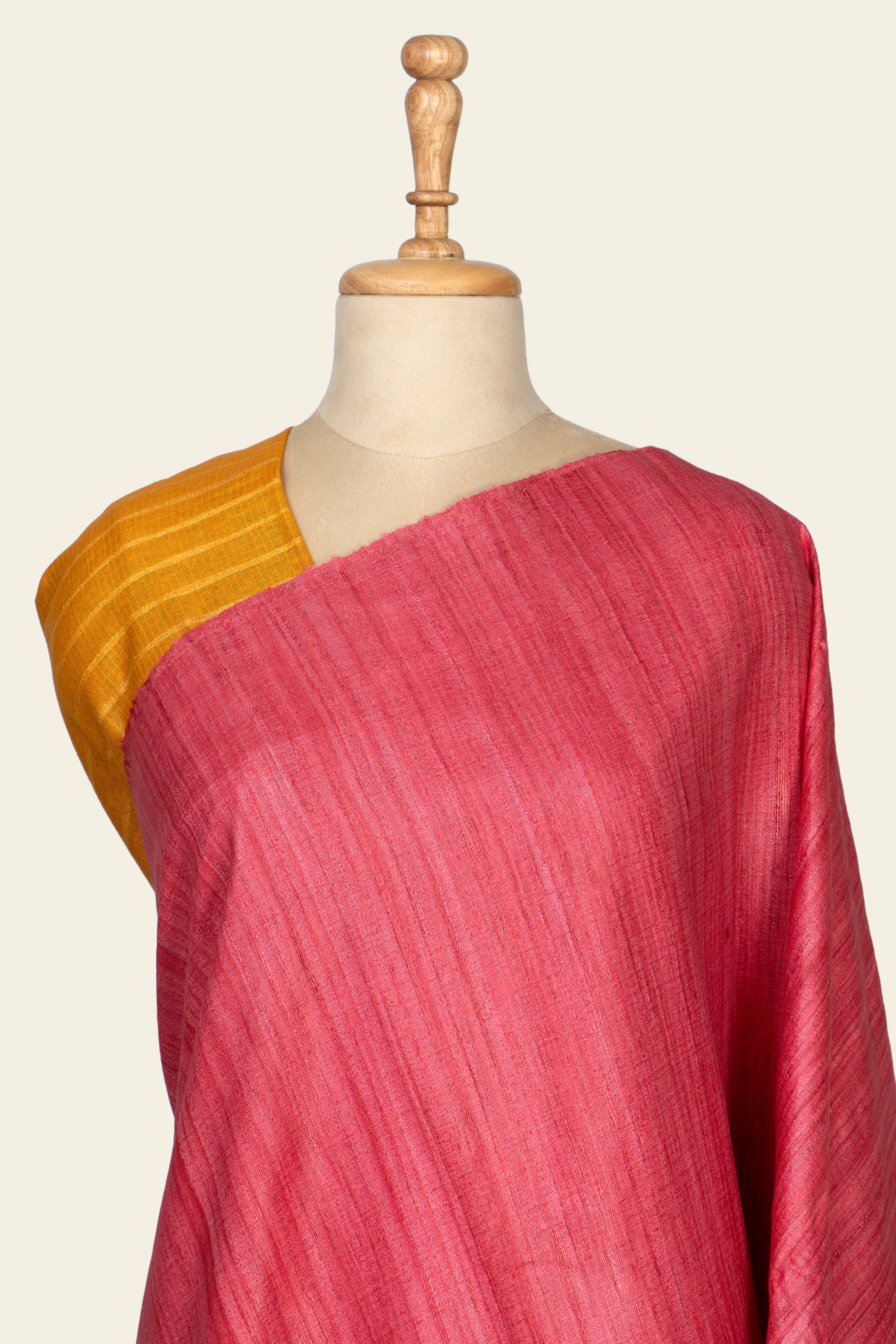 Pink Chhatisgarh Ghicha Tussar Silk Saree
