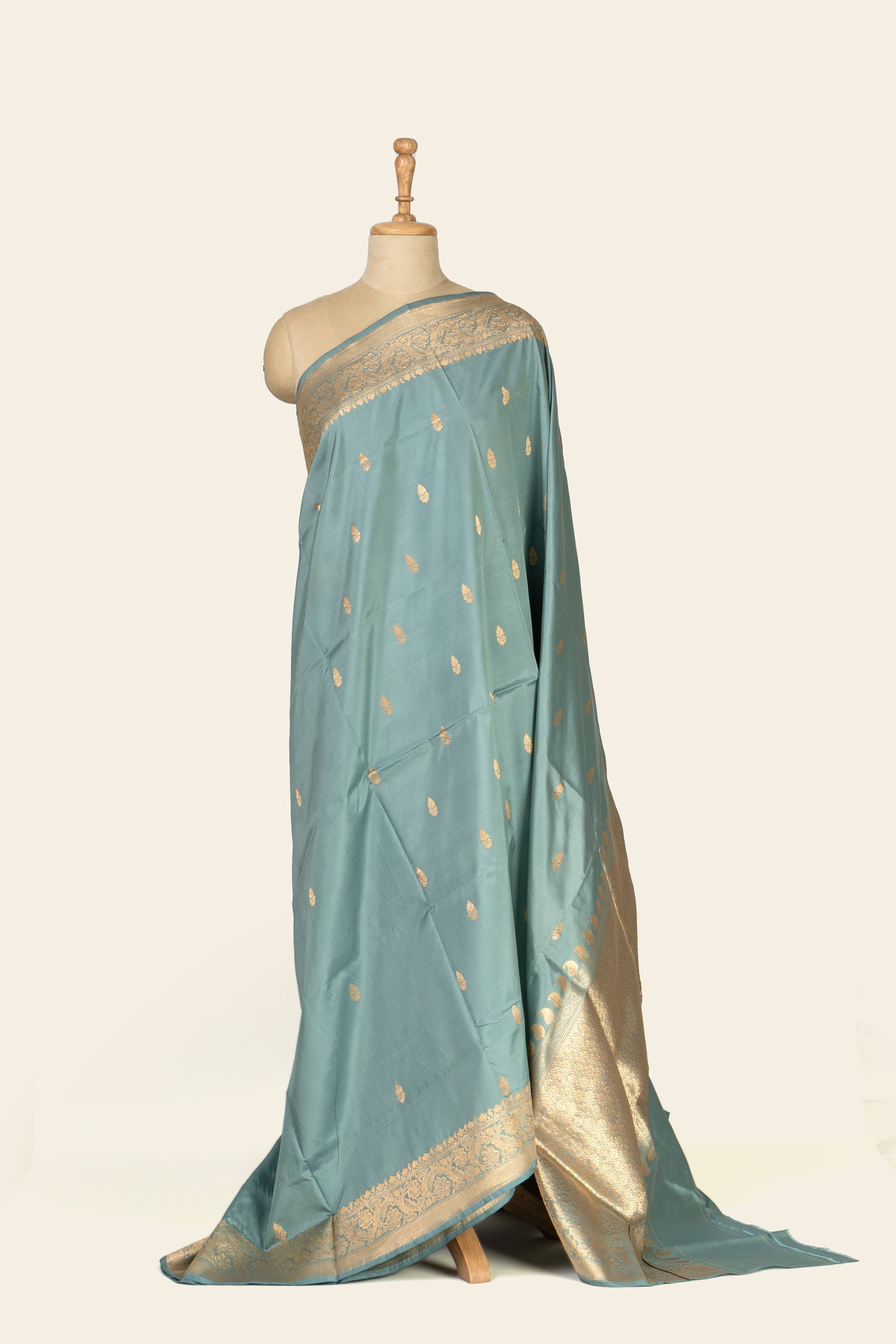 Grey Kadhua Benarasi Silk Saree