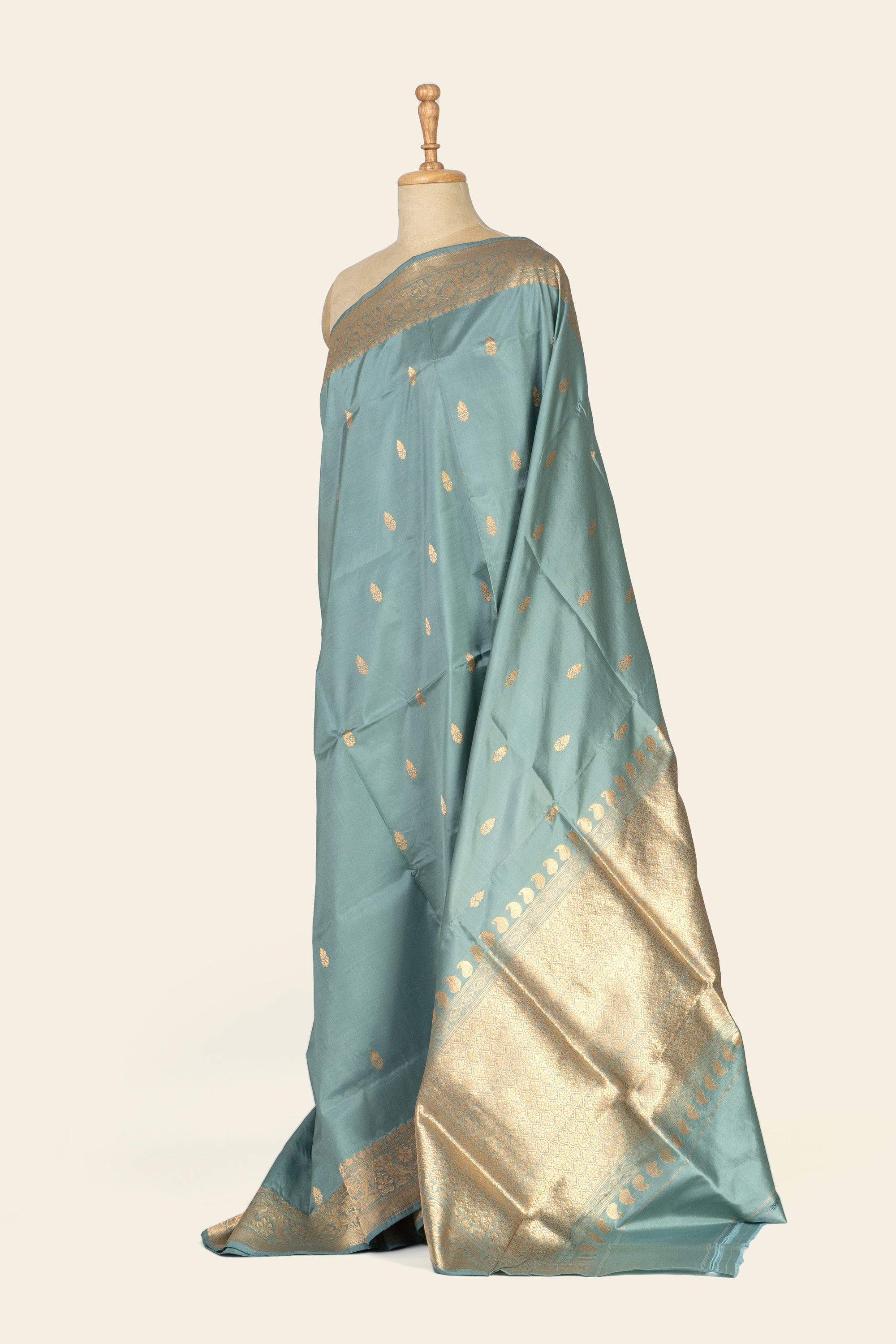 Grey Kadhua Benarasi Silk Saree