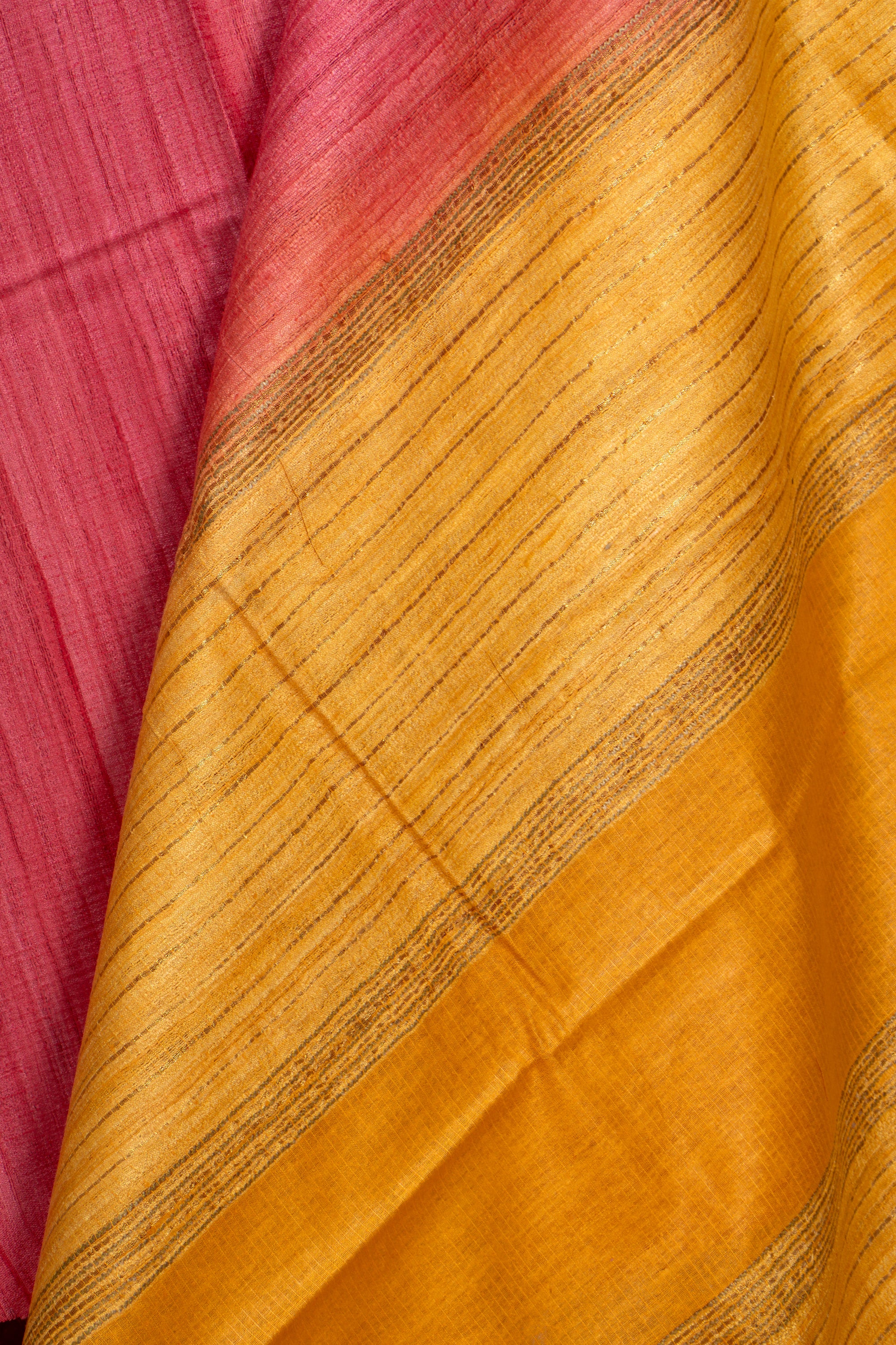 Pink Chhatisgarh Ghicha Tussar Silk Saree