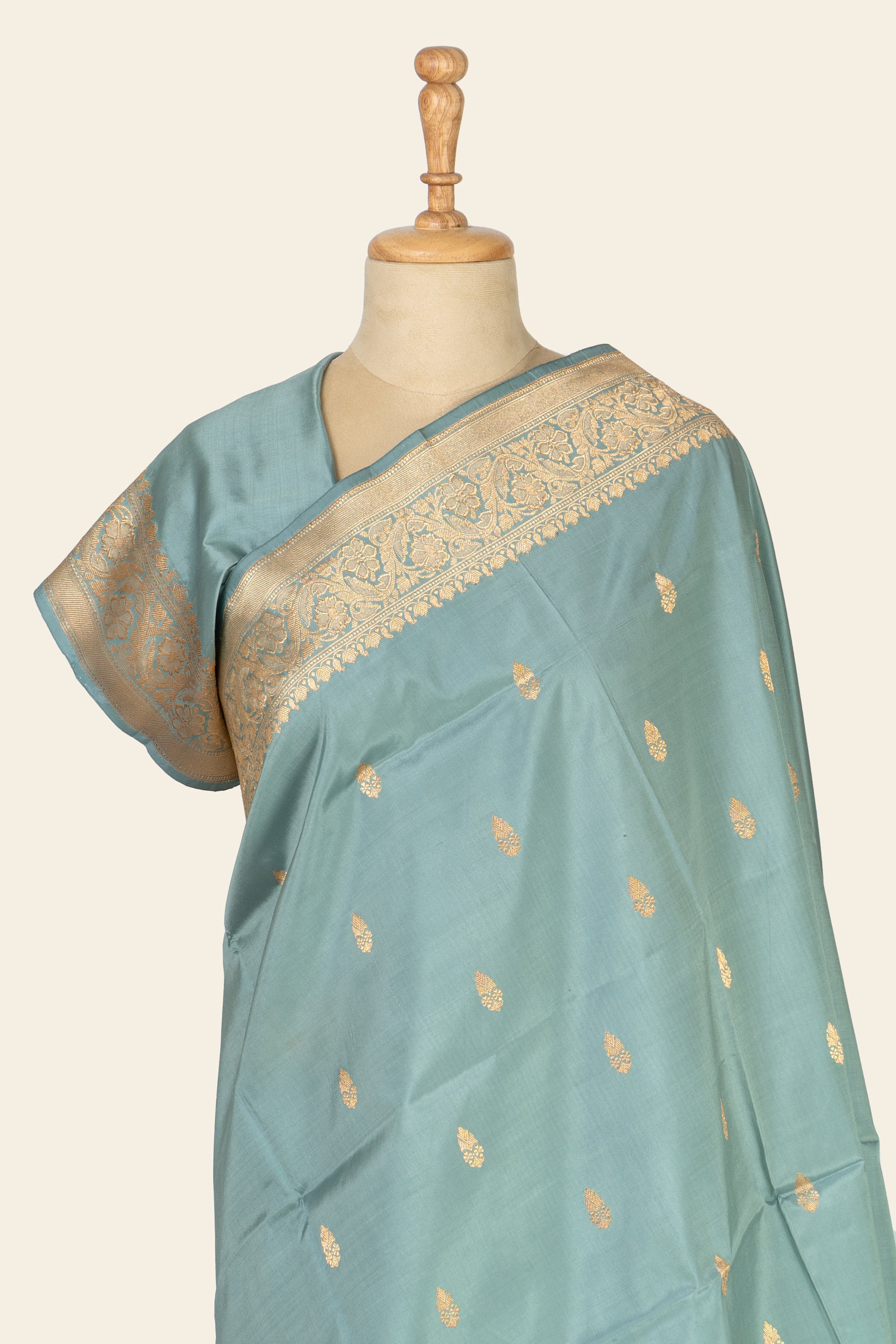 Grey Kadhua Benarasi Silk Saree