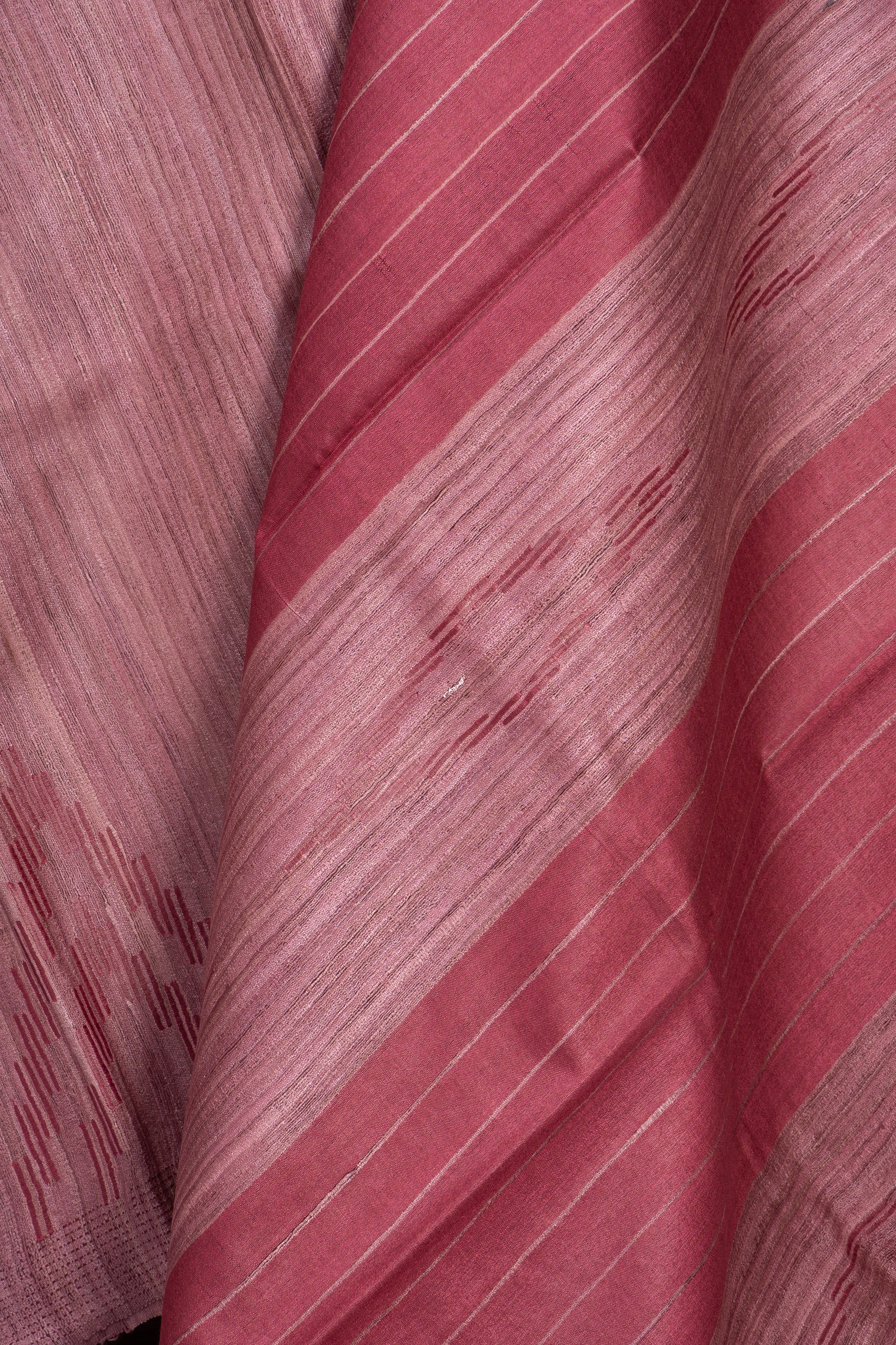 Mauve Pink Chhatisgarh Ghicha Tussar Silk Saree