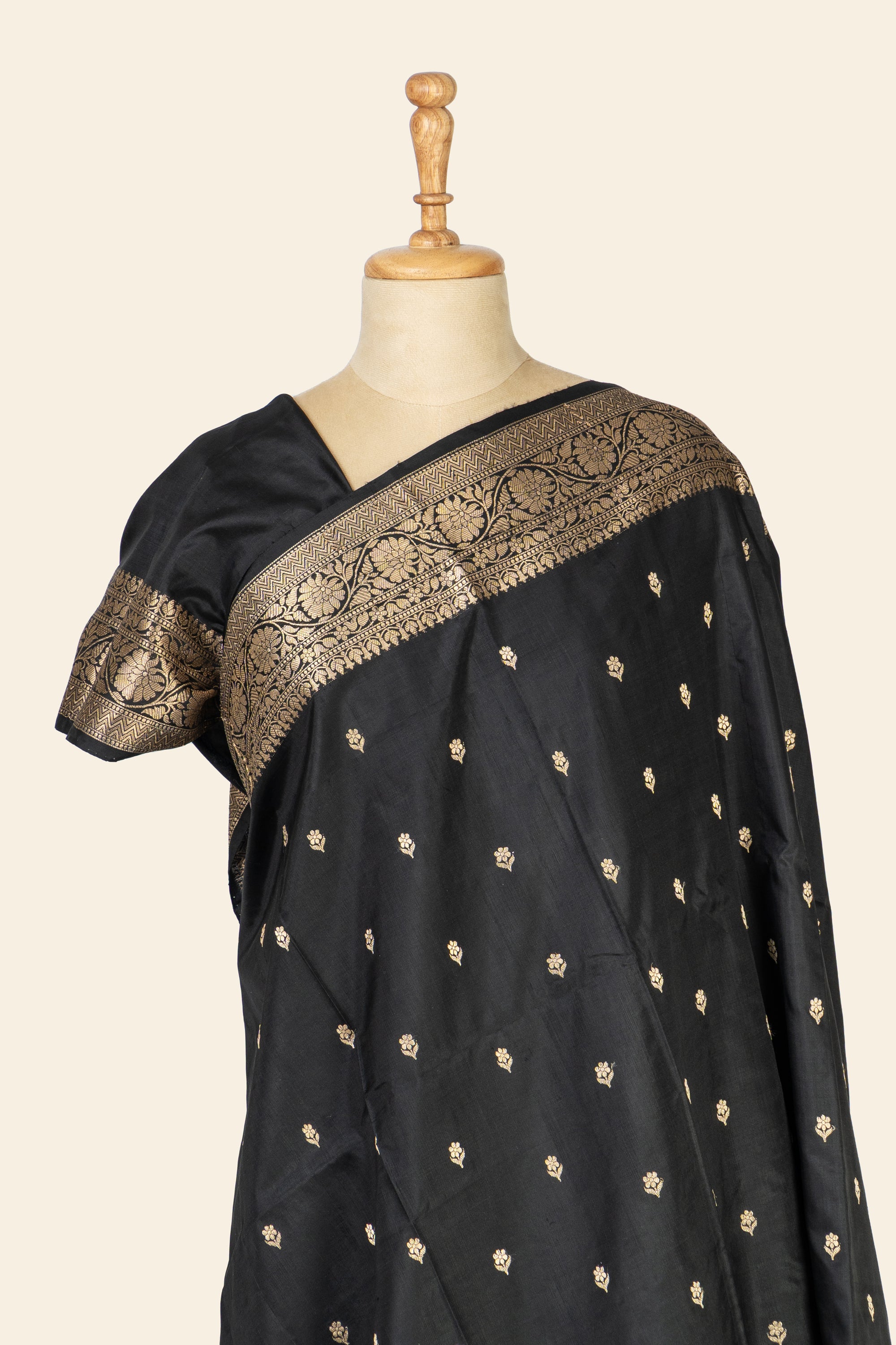 Black Kadhua Benarasi Silk Saree