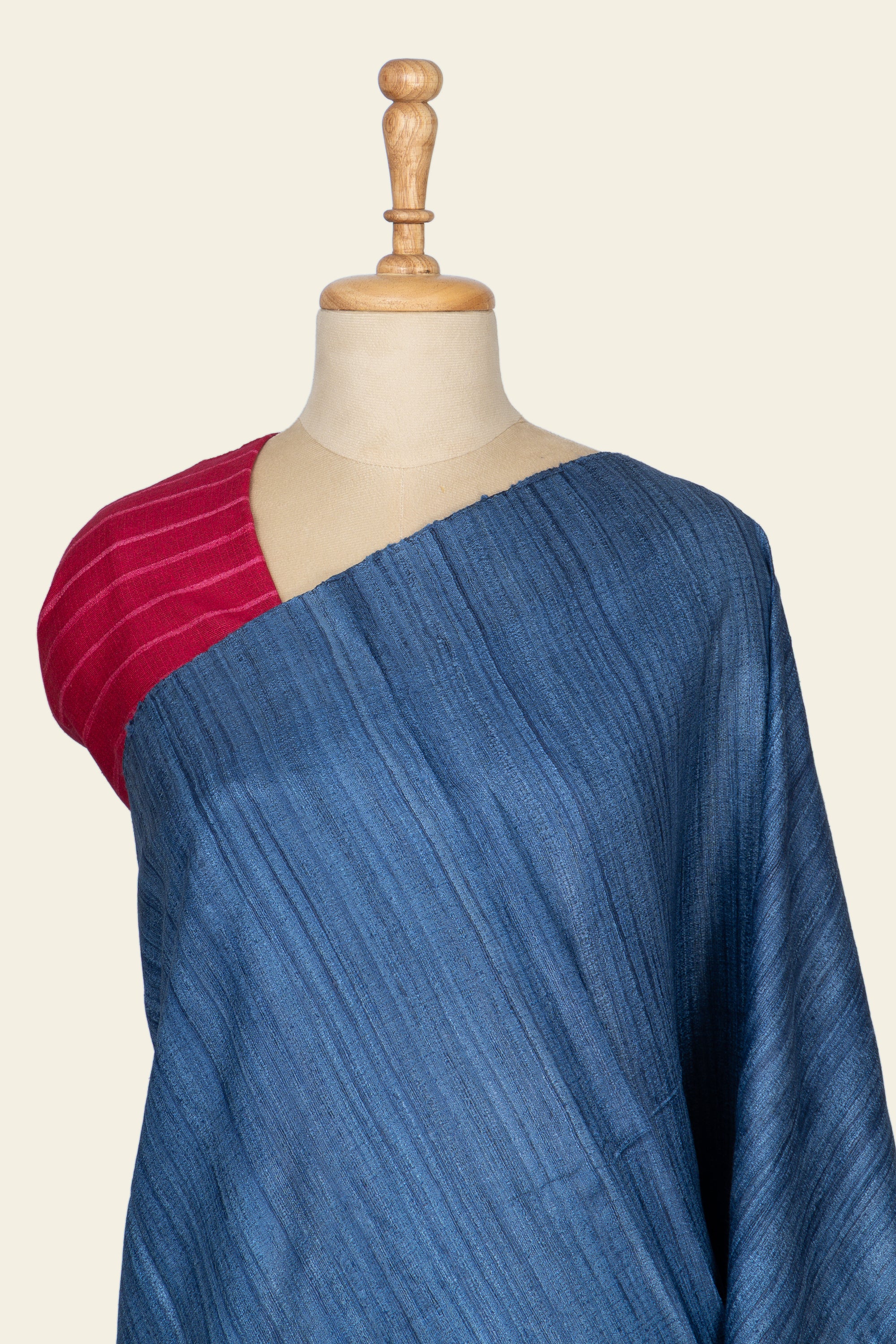 Blue Chhatisgarh Ghicha Tussar Silk Saree