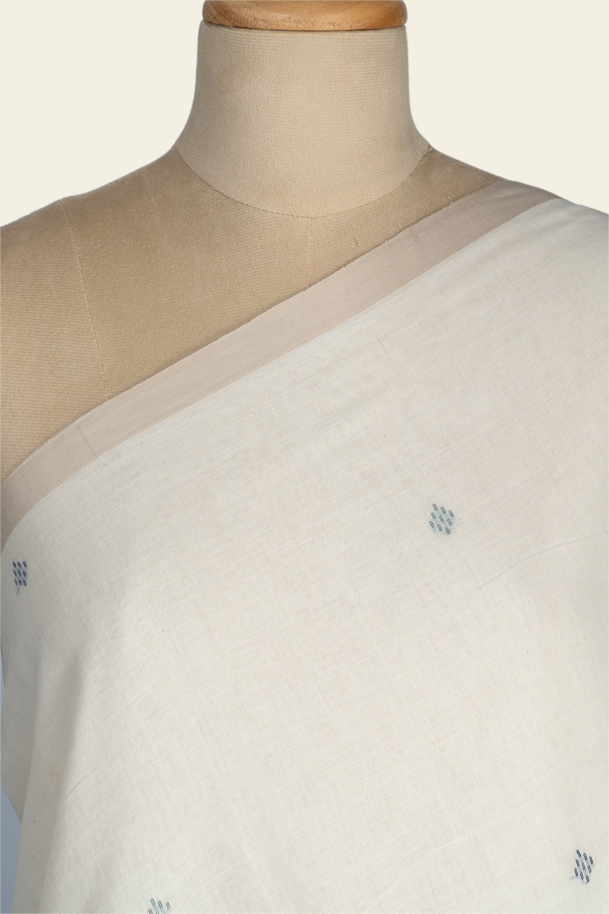 Frosty White Bengal Jamdani Cotton Saree