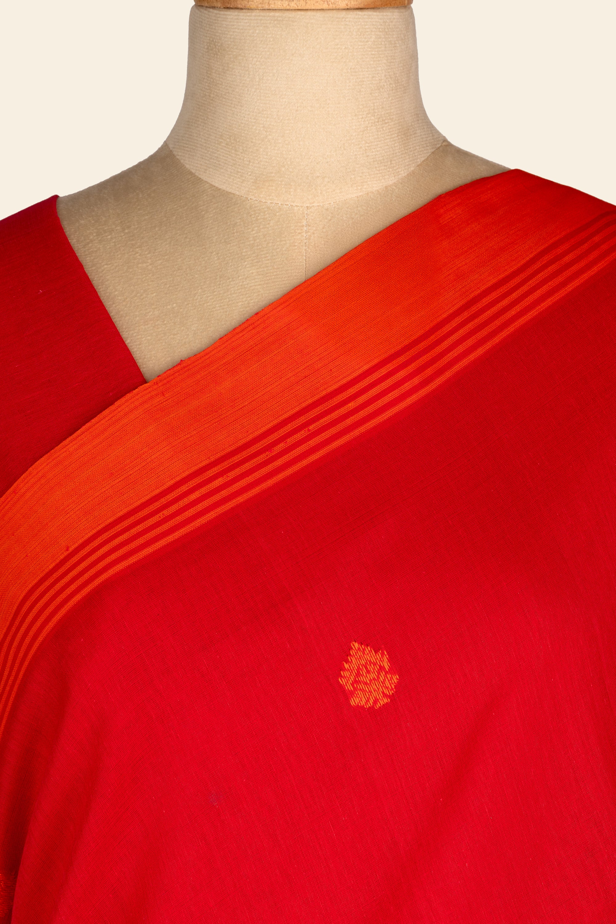Red Baluchuri Handwoven Bengal Cotton Saree