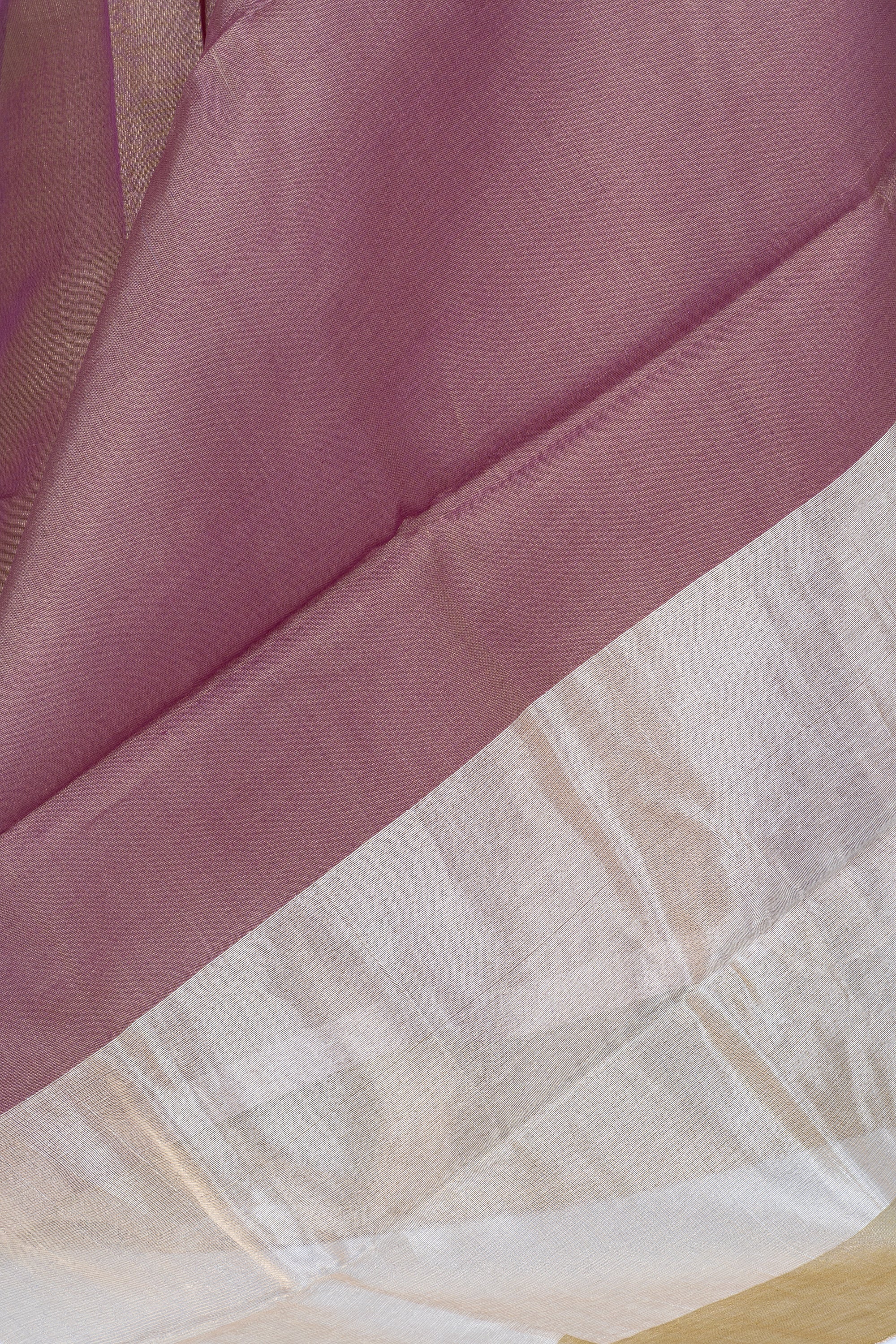 Shimmer Mauve and Olive Green Chanderi Tissue Saree