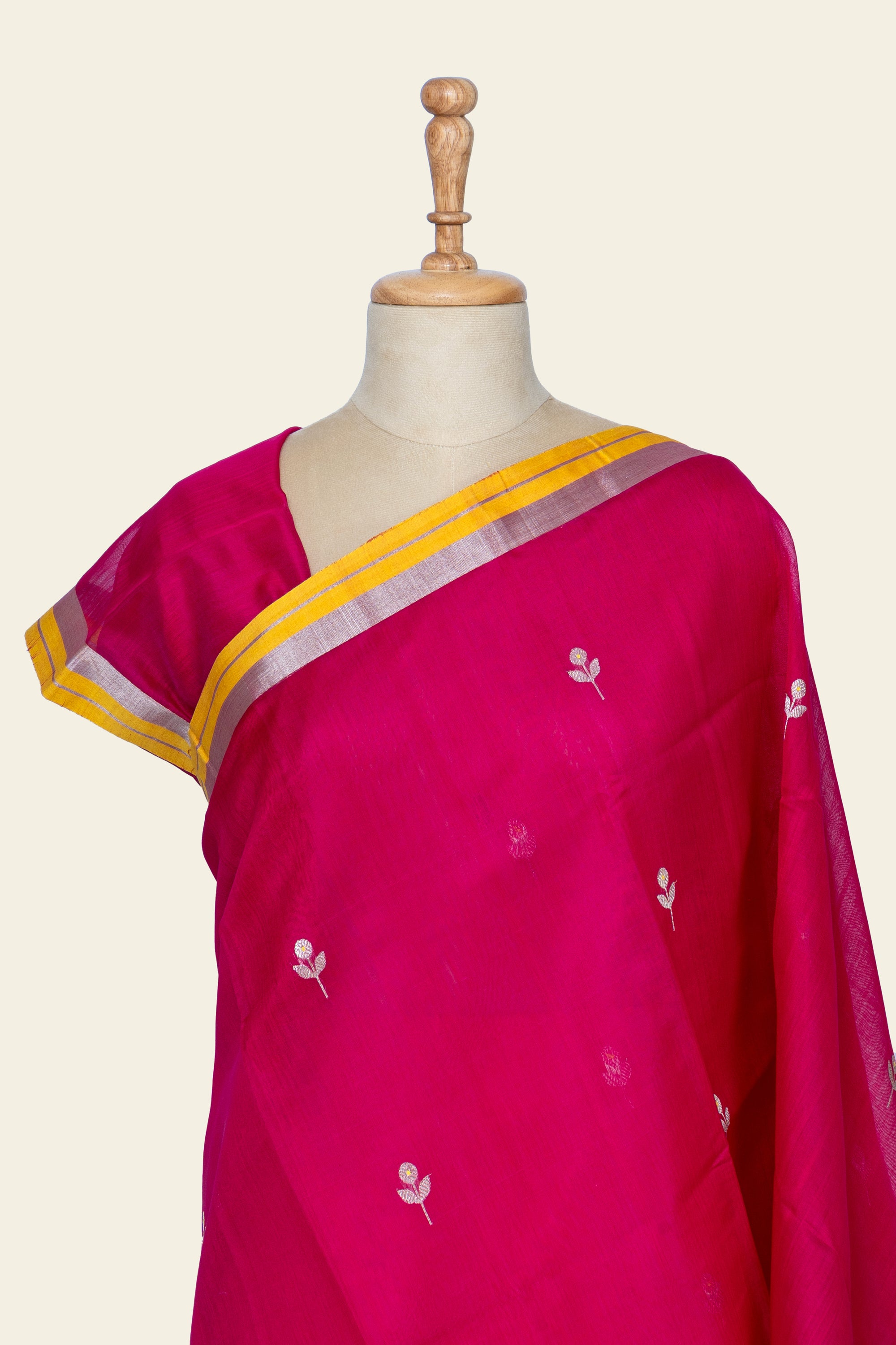 Pink Chanderi Silk Cotton Saree
