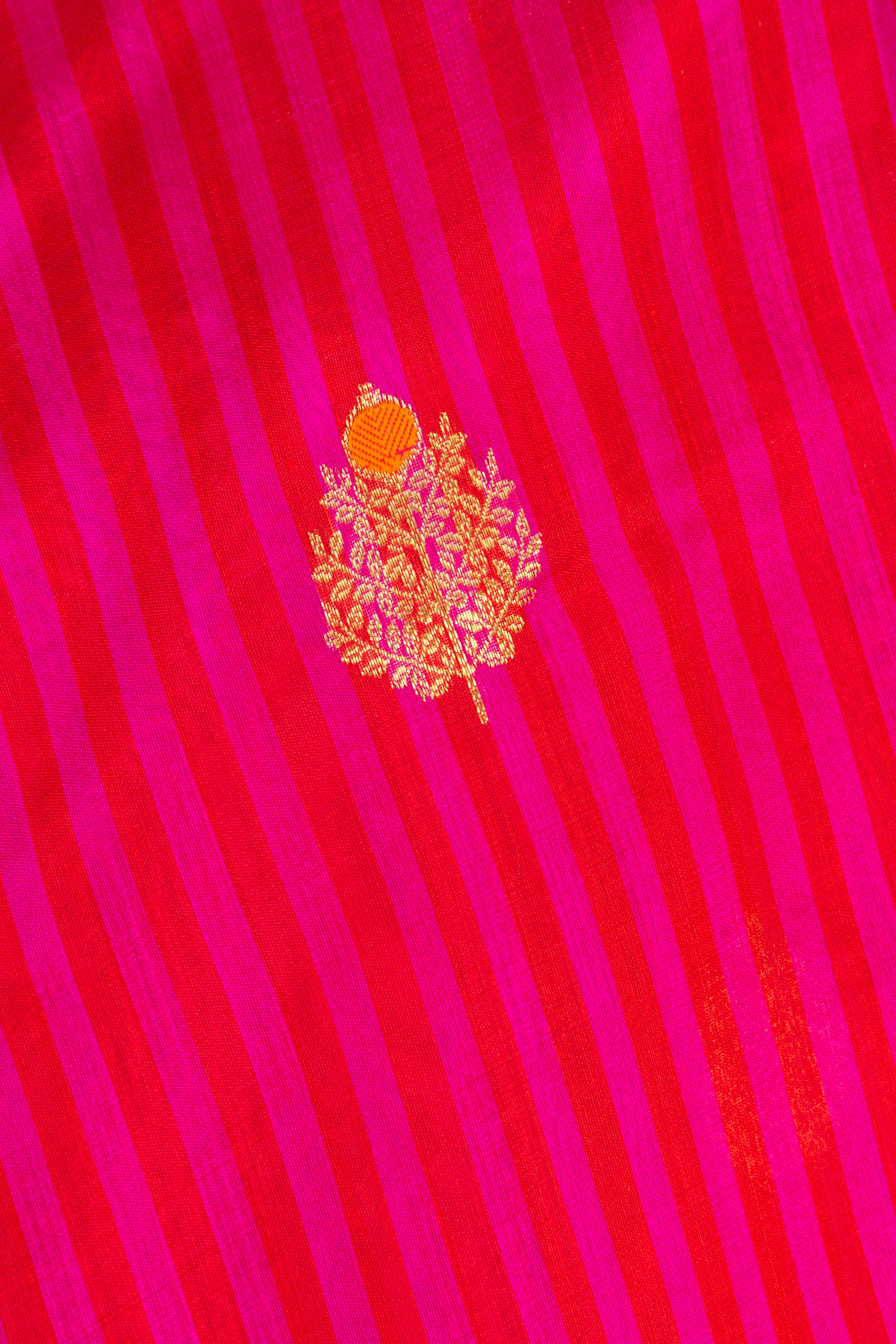 Pink Stripe Chanderi Silk Saree