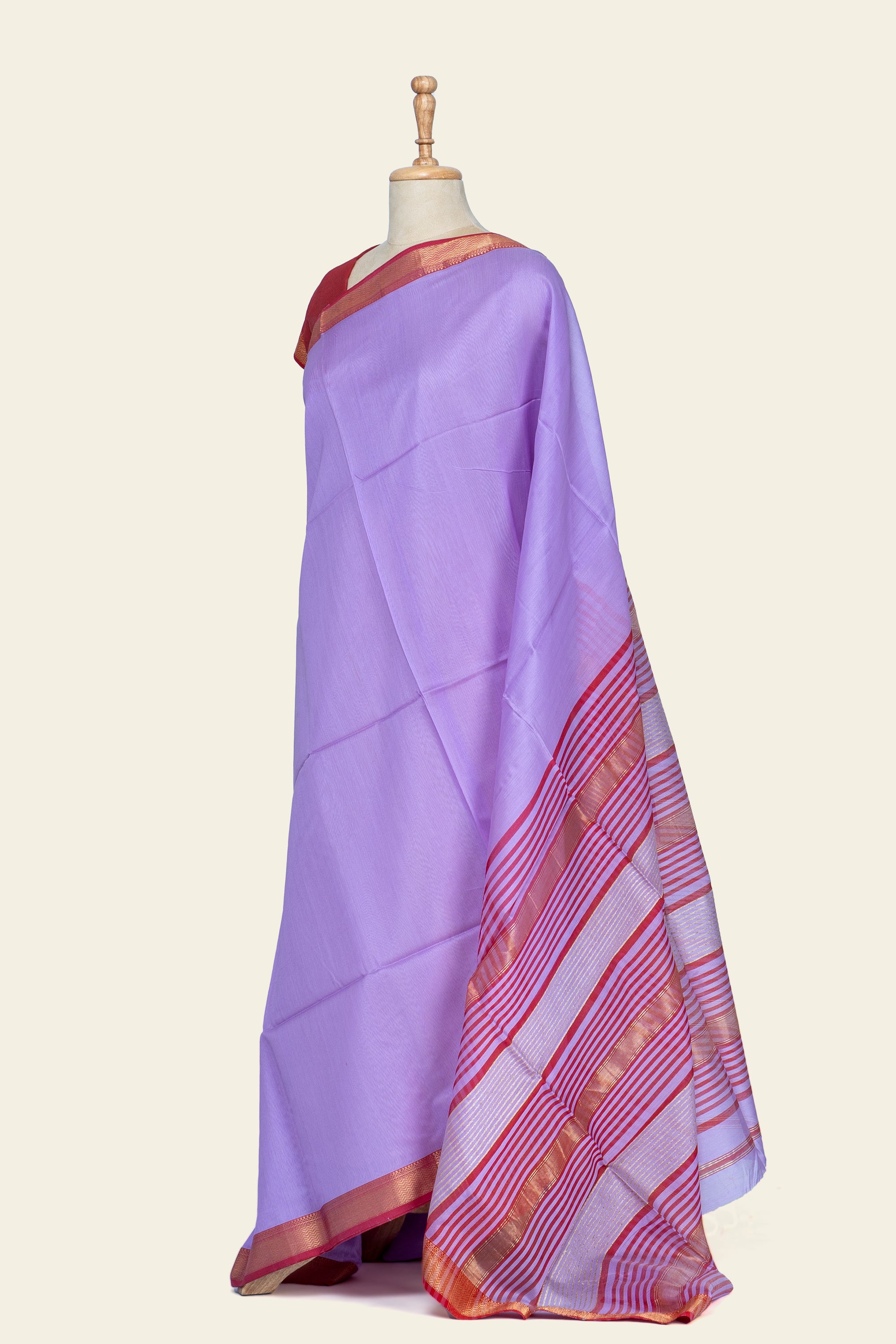 Purple Dobby Design Maheshwari Silk Cotton Saree