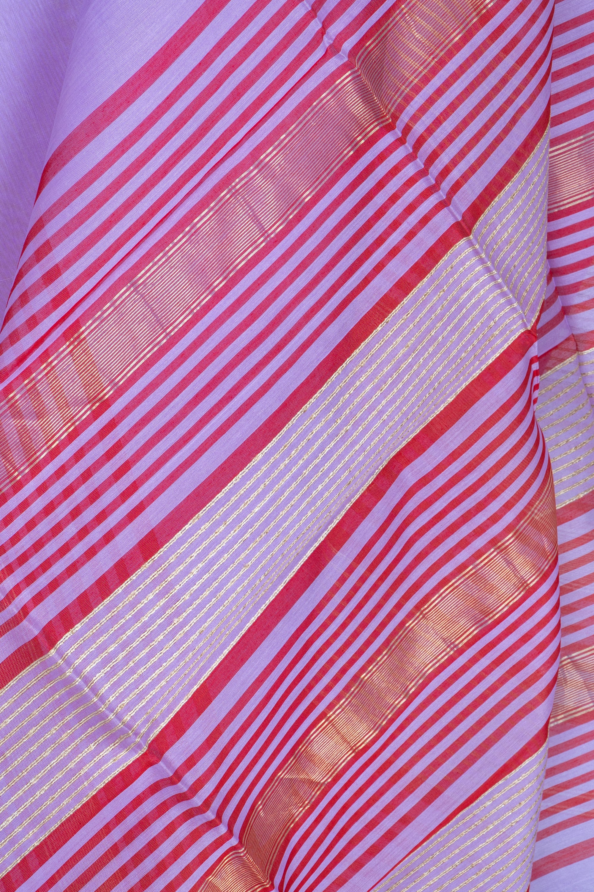 Purple Dobby Design Maheshwari Silk Cotton Saree