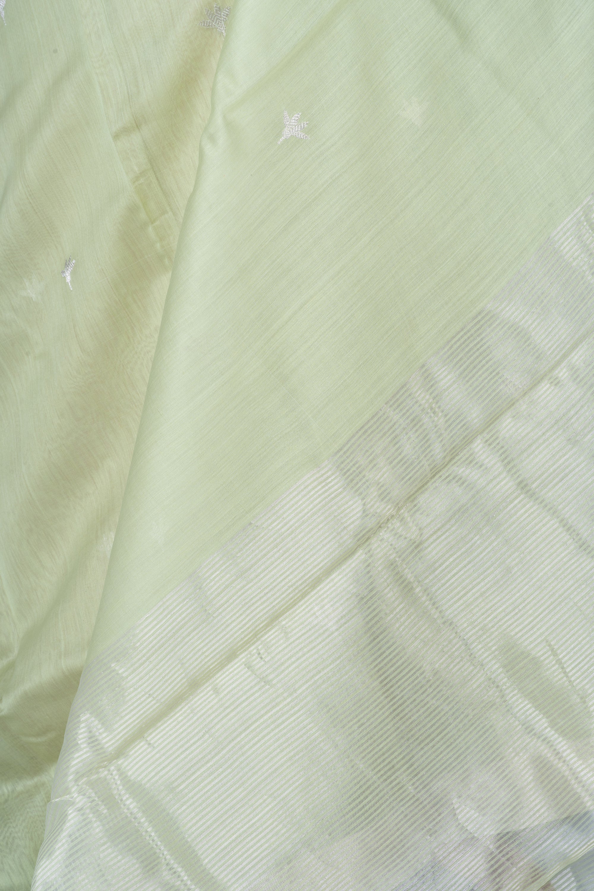 Mint Green Chanderi Silk Cotton Saree