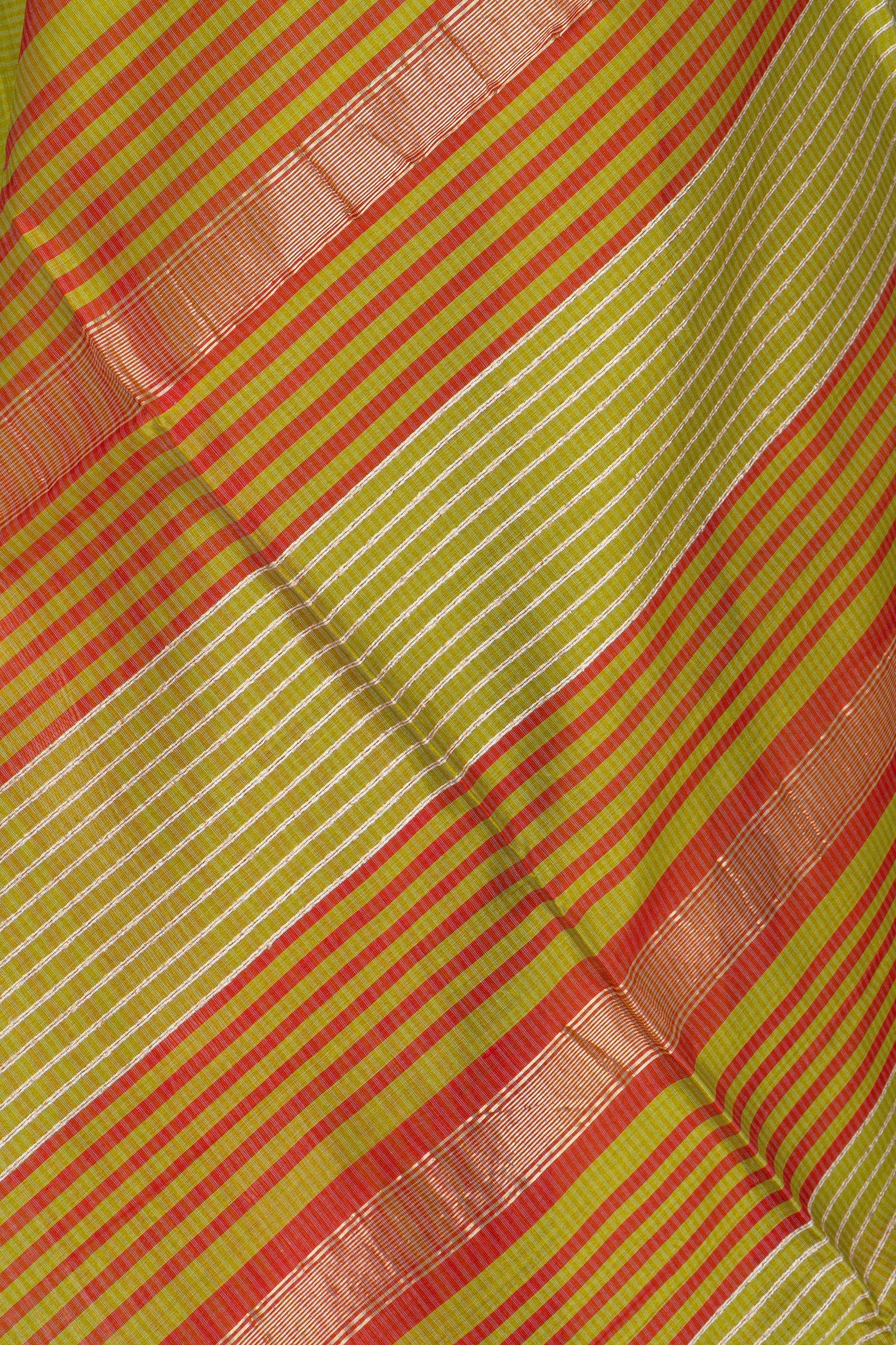 Light Green Dobby Design Maheshwari Silk Cotton Saree