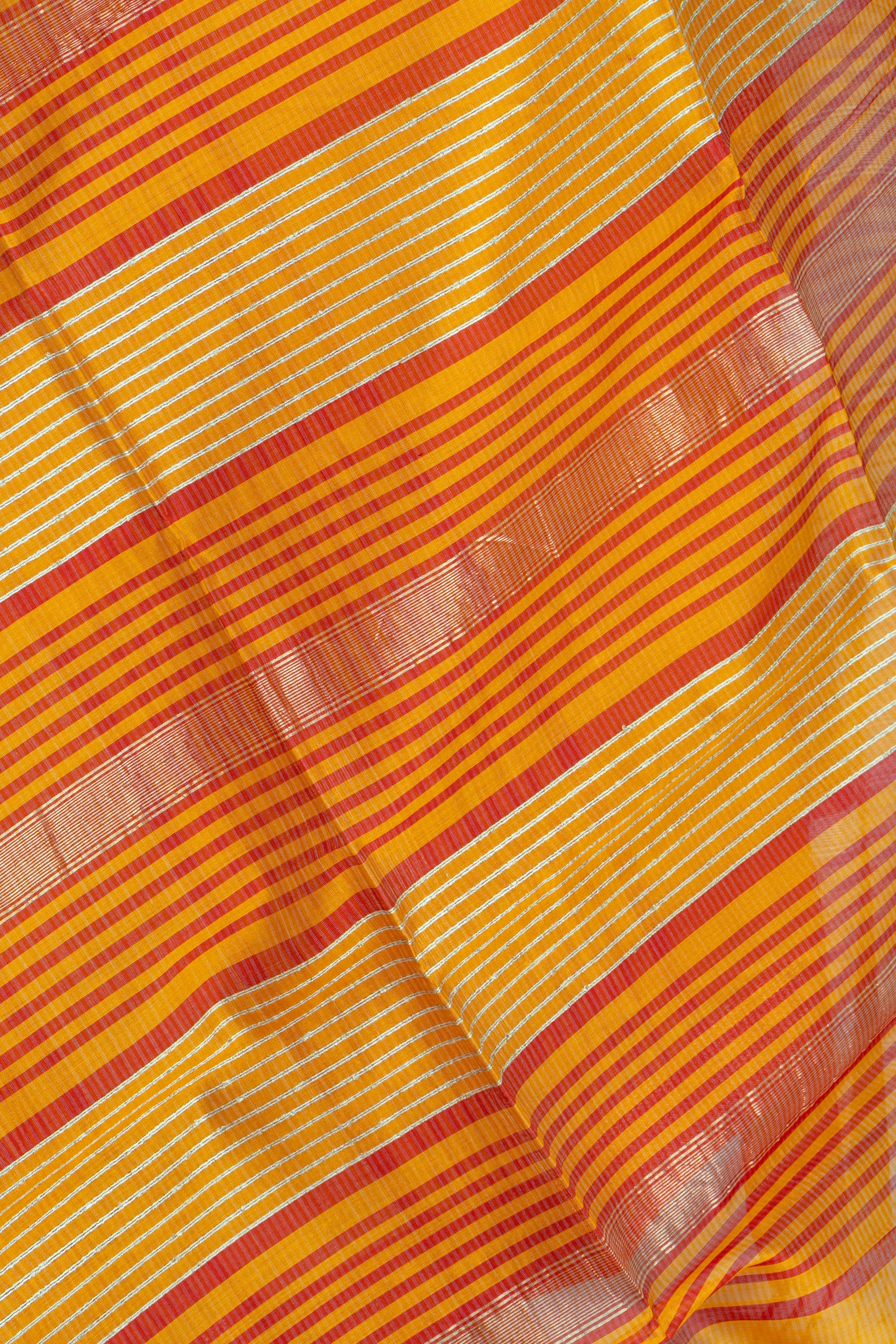 Orange Dobby Design Maheshwari Silk Cotton Saree