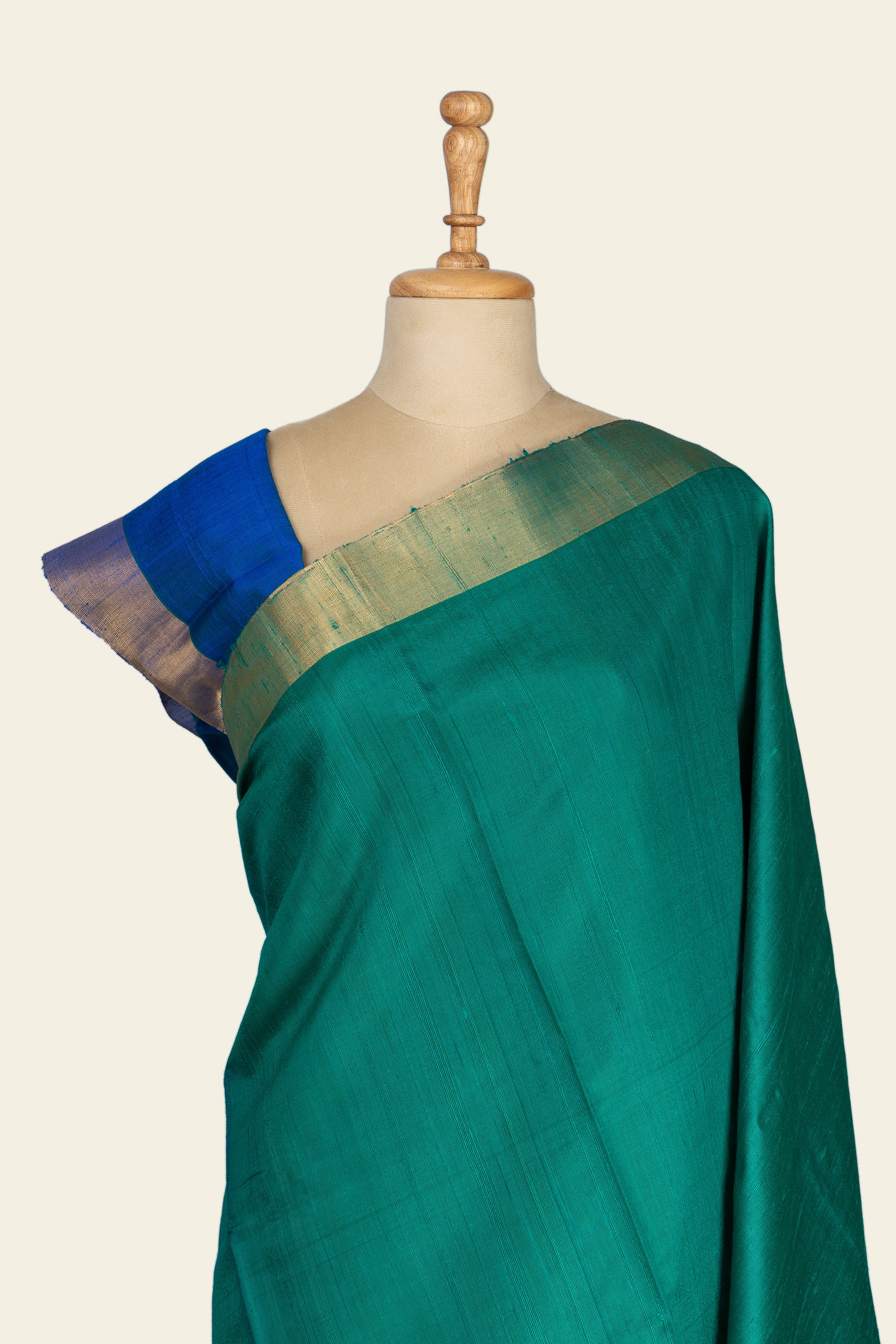Emarald Green Chhattisgarh Raw Silk Saree