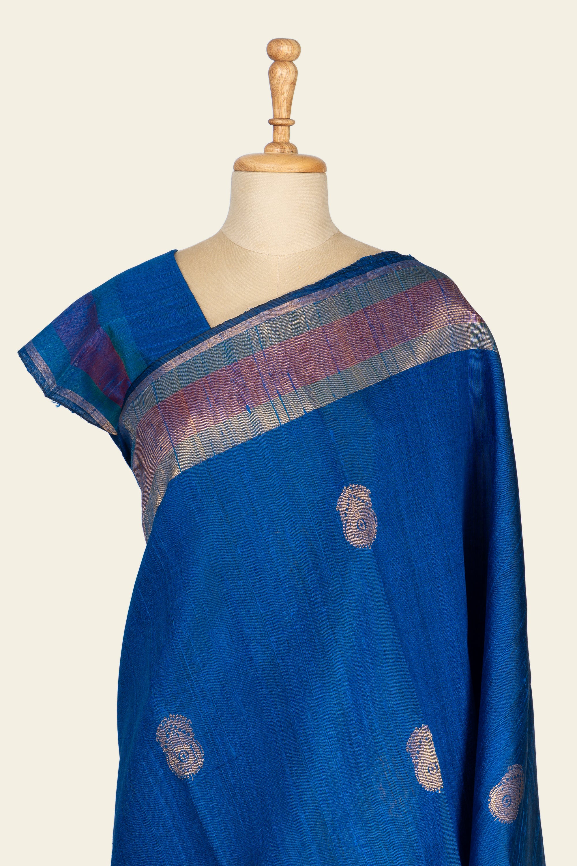 Blue Chhattisgarh Raw Silk Saree