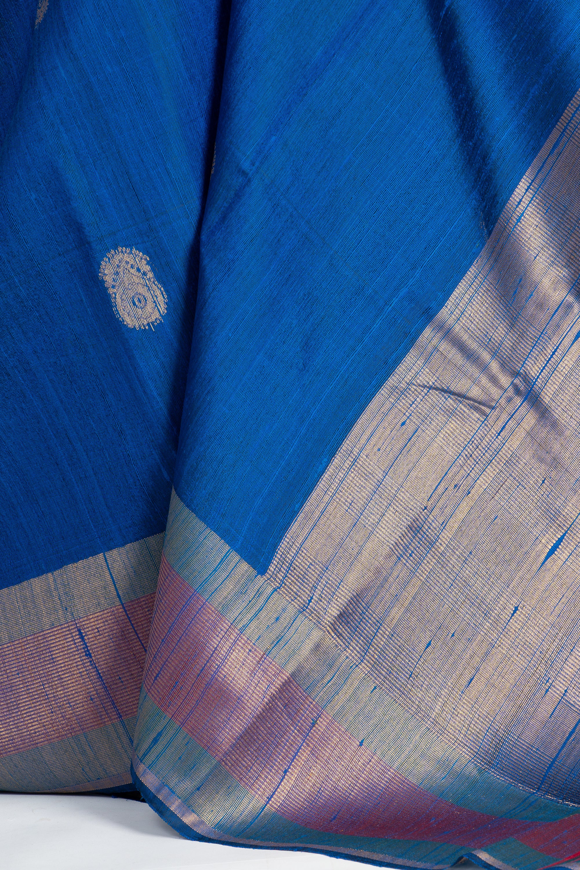 Blue Chhattisgarh Raw Silk Saree