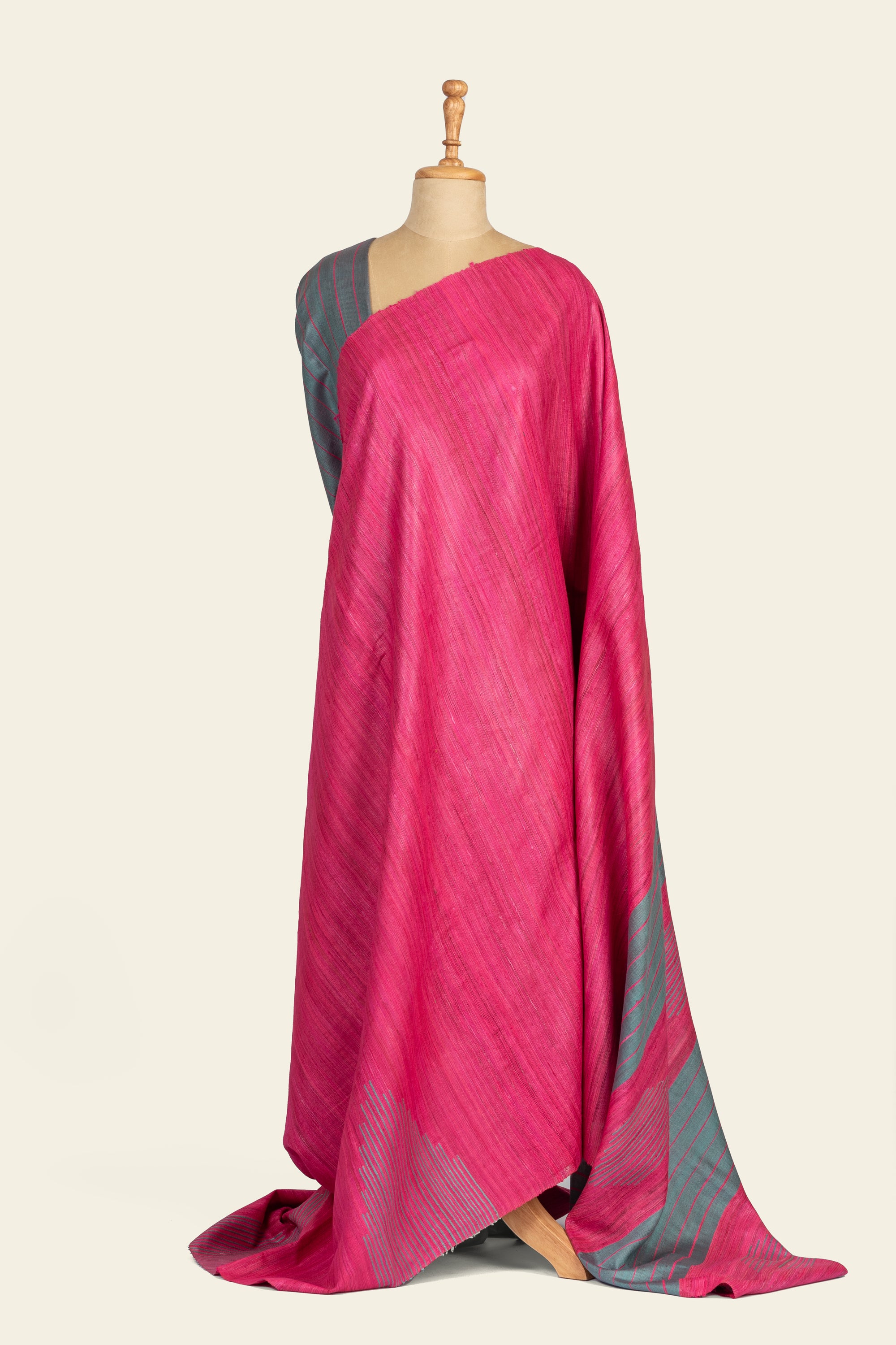 Pink Chhattisgarh Ghicha Tussar Silk Saree