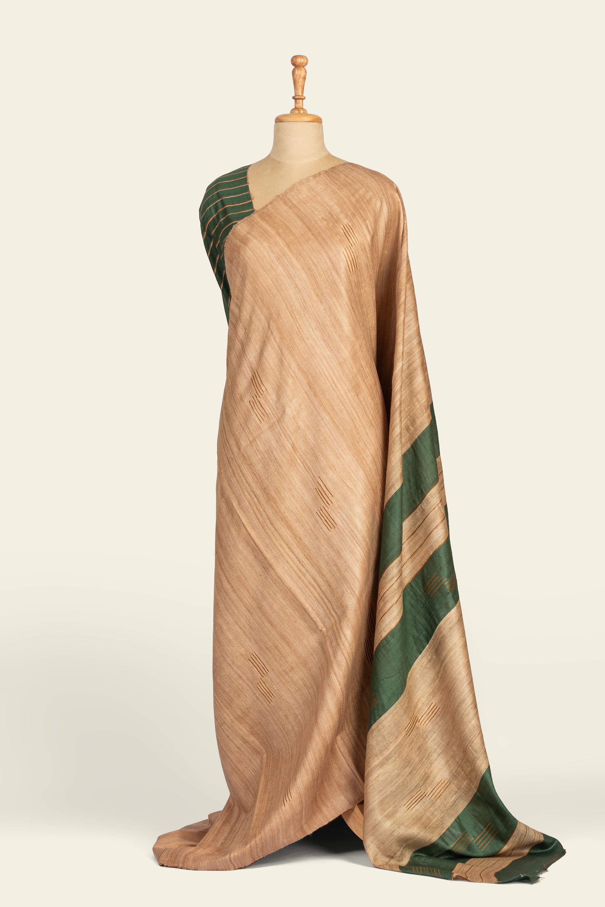 Beige Chhattisgarh Ghicha Tussar Saree