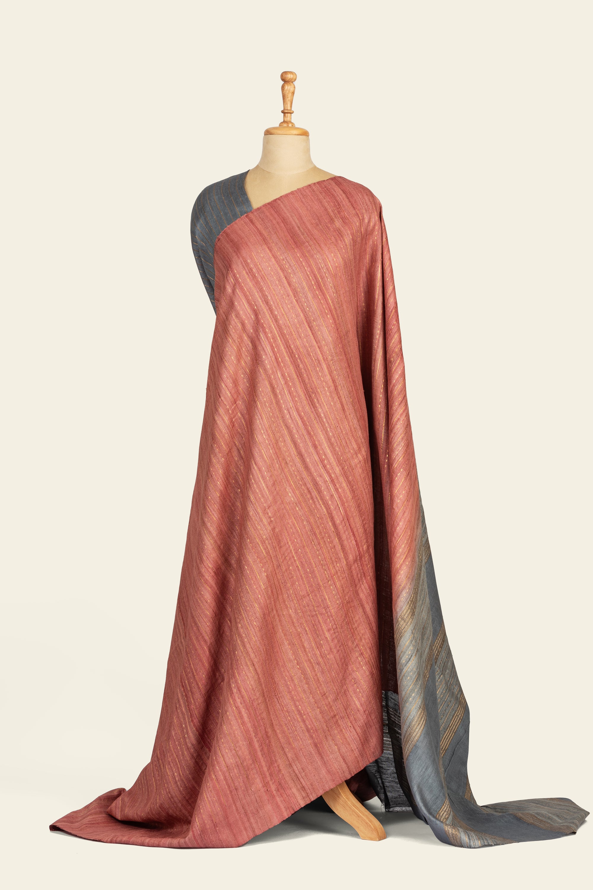 Light pink Ghicha Tussar Saree