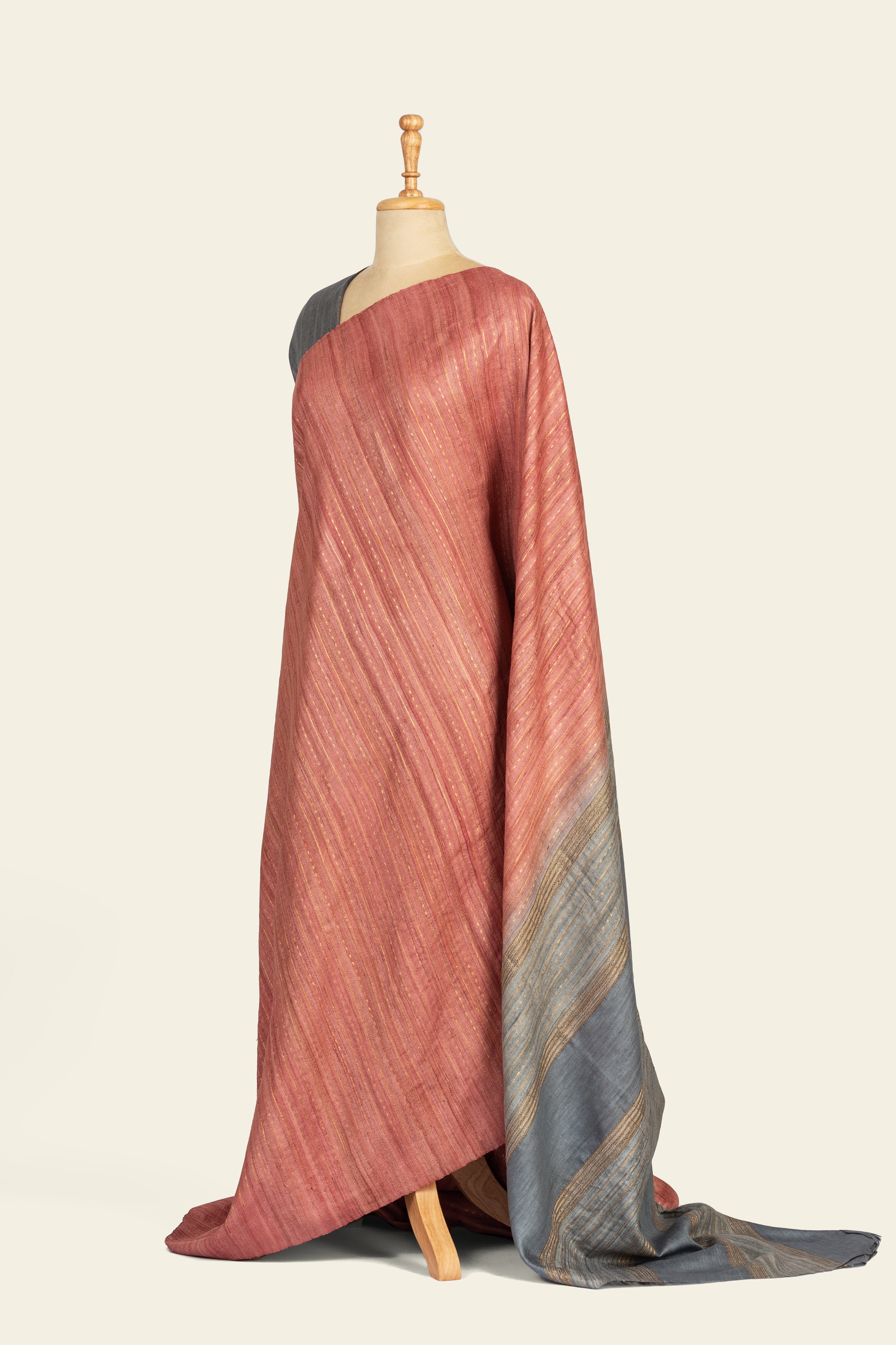 Light pink Ghicha Tussar Saree