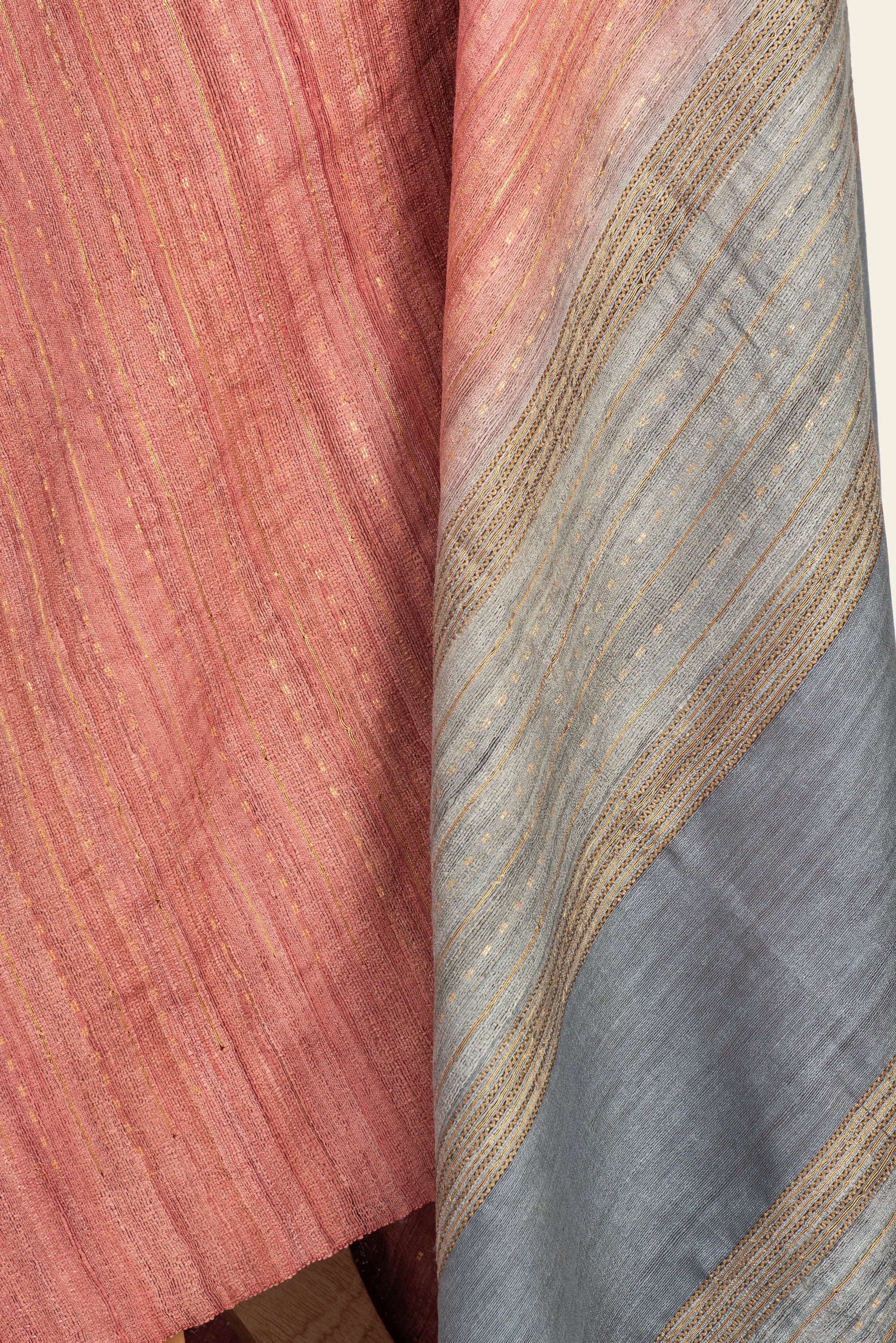 Light pink Ghicha Tussar Saree