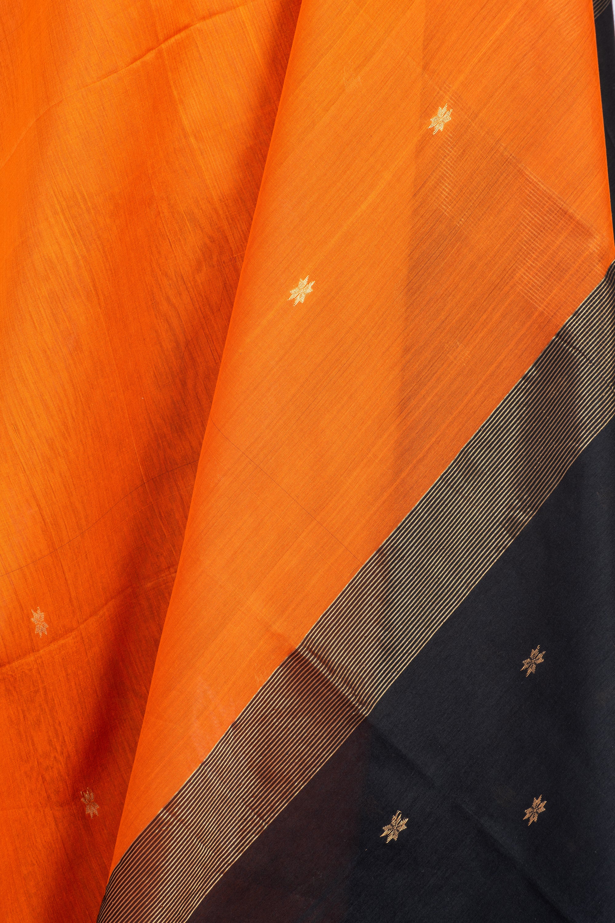 Orange Maheshwari Silk Cotton Saree