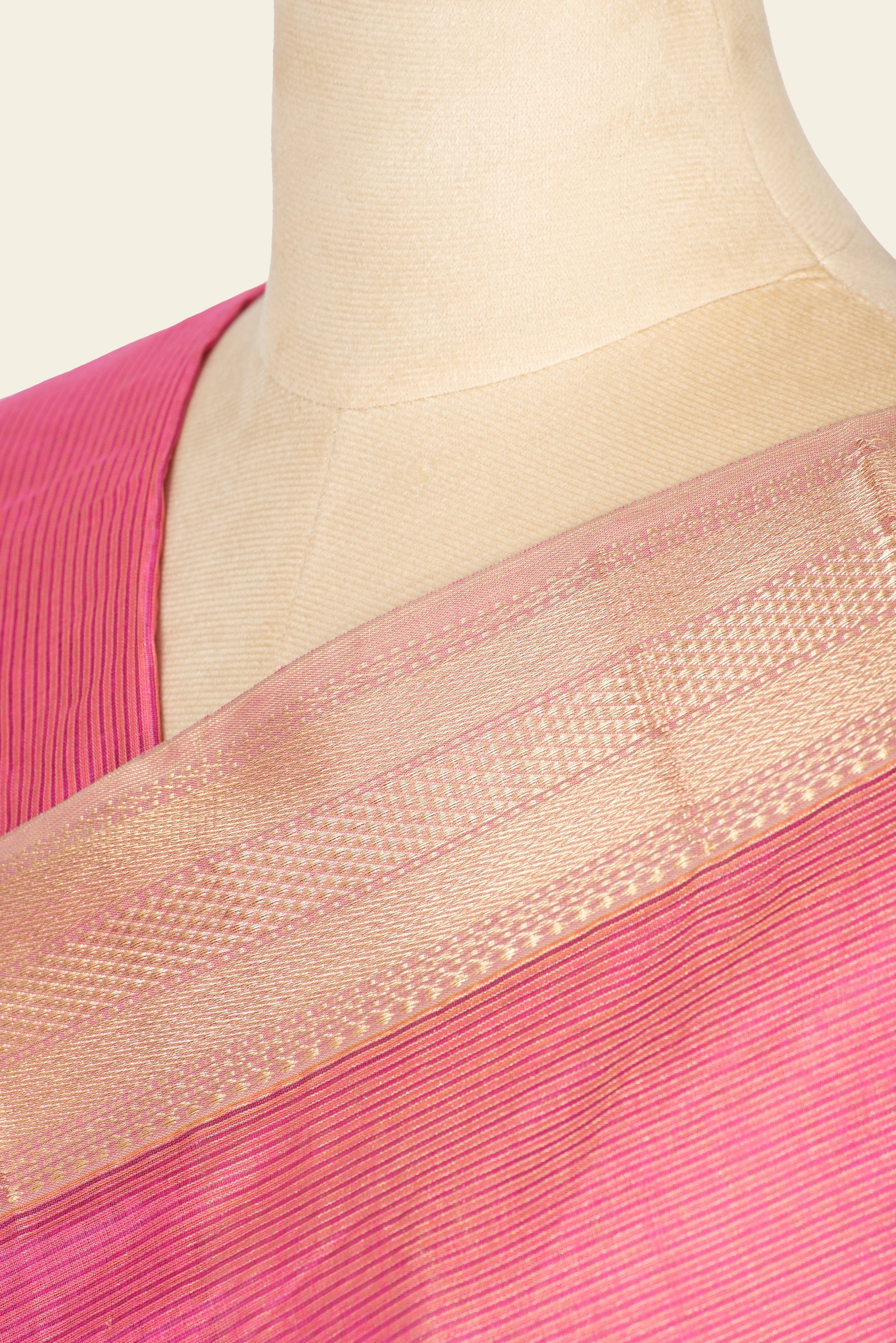 Pink Tissue Maheshwari Silk Cotton Saree