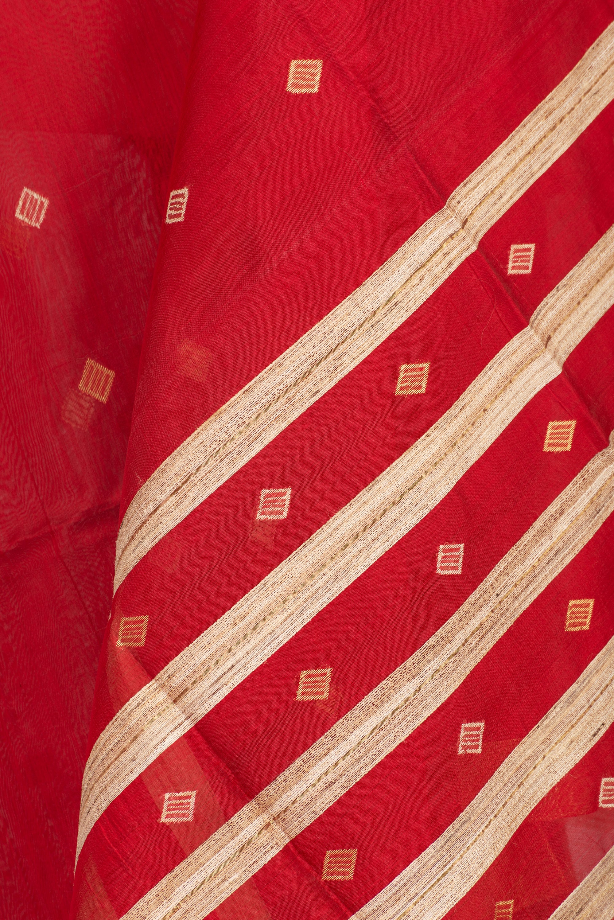 Red Chanderi Silk Cotton Saree
