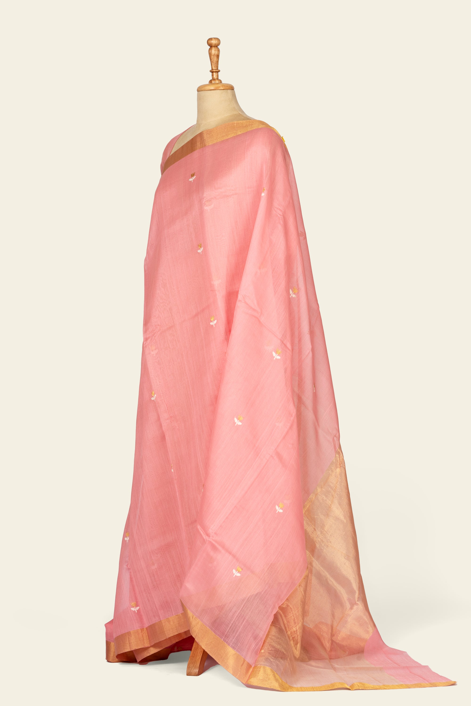 Soft Pink Chanderi Silk Cotton Saree