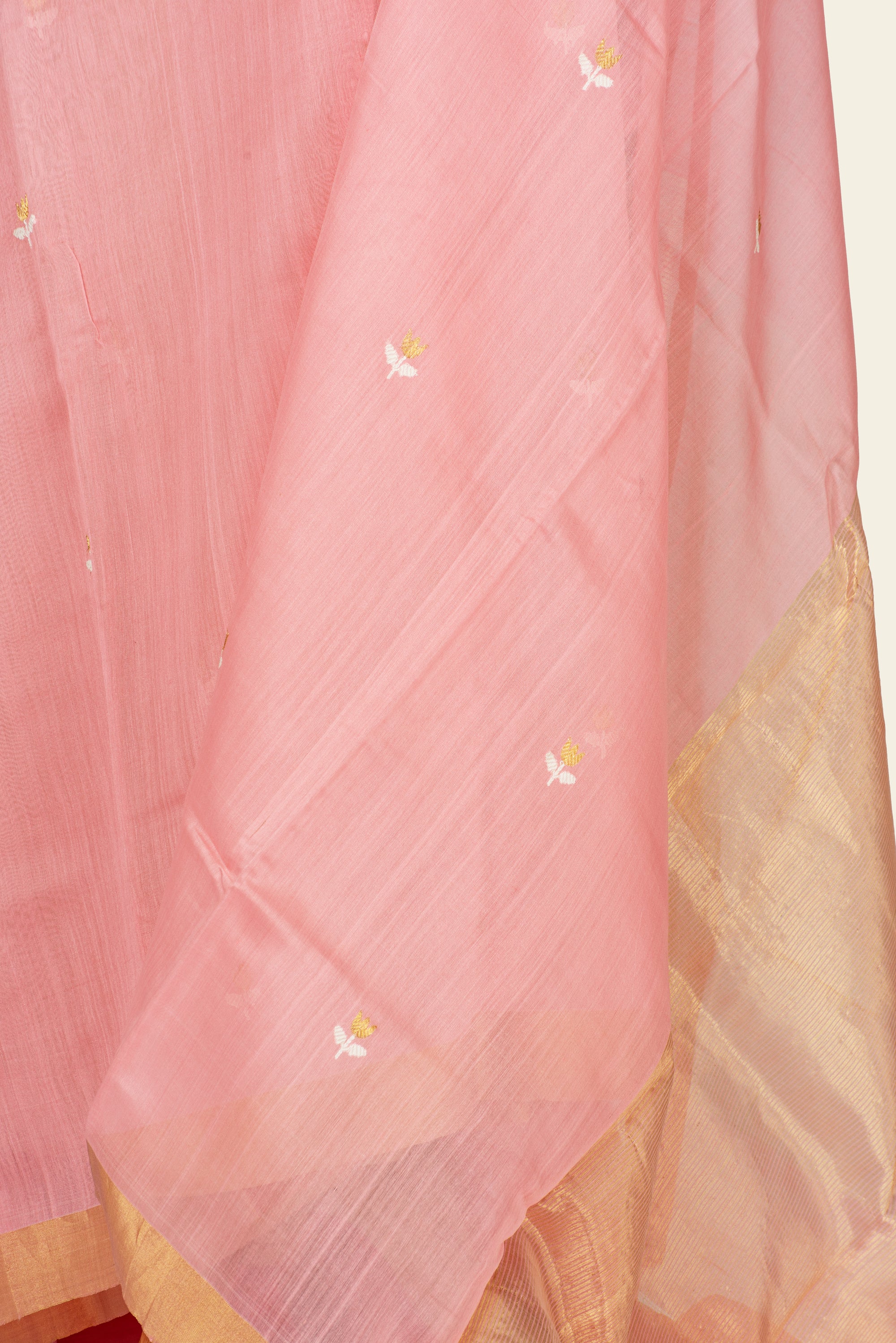 Soft Pink Chanderi Silk Cotton Saree