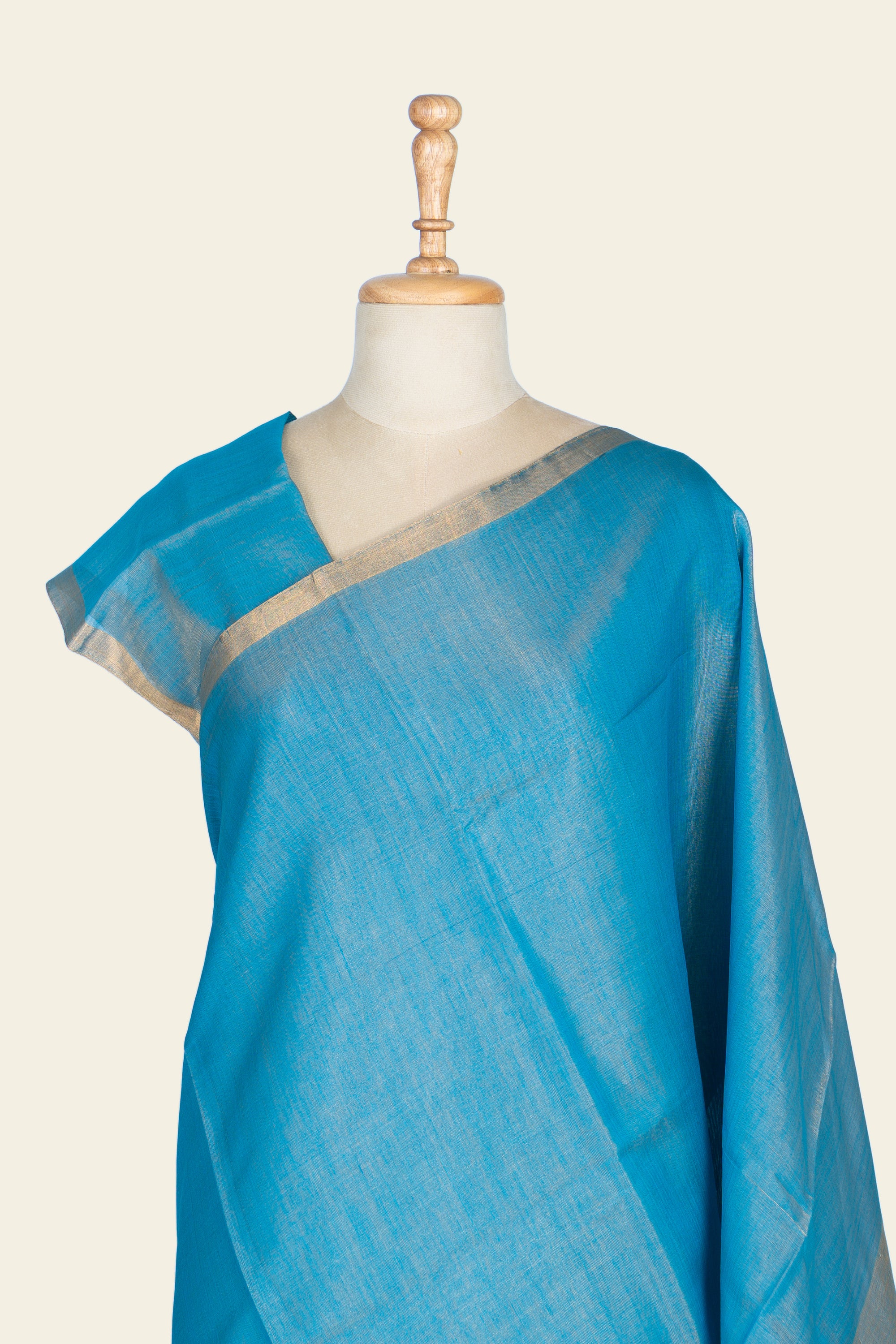Blue Chanderi Tissue Saree