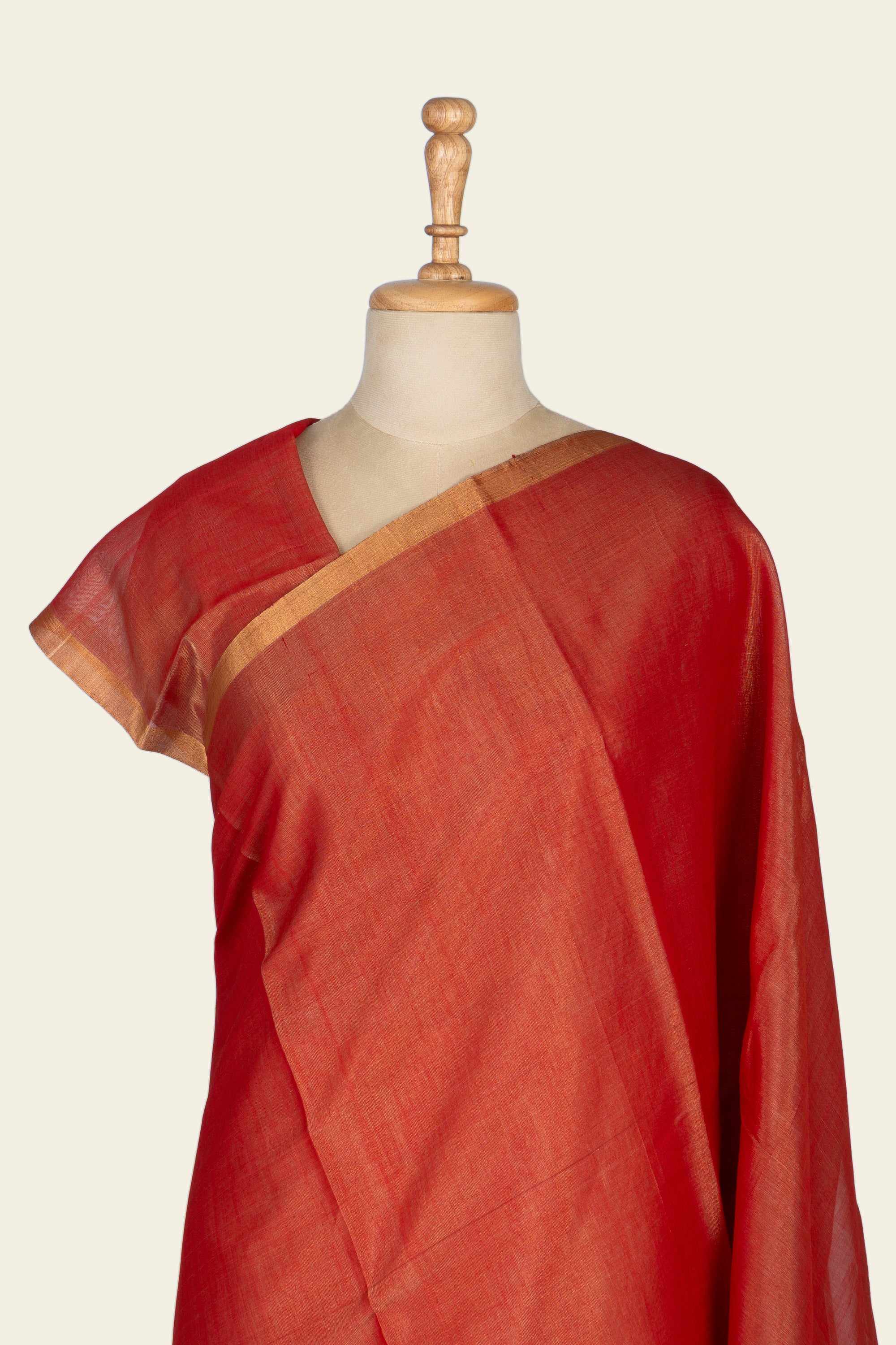 Red Chanderi Tissue Saree