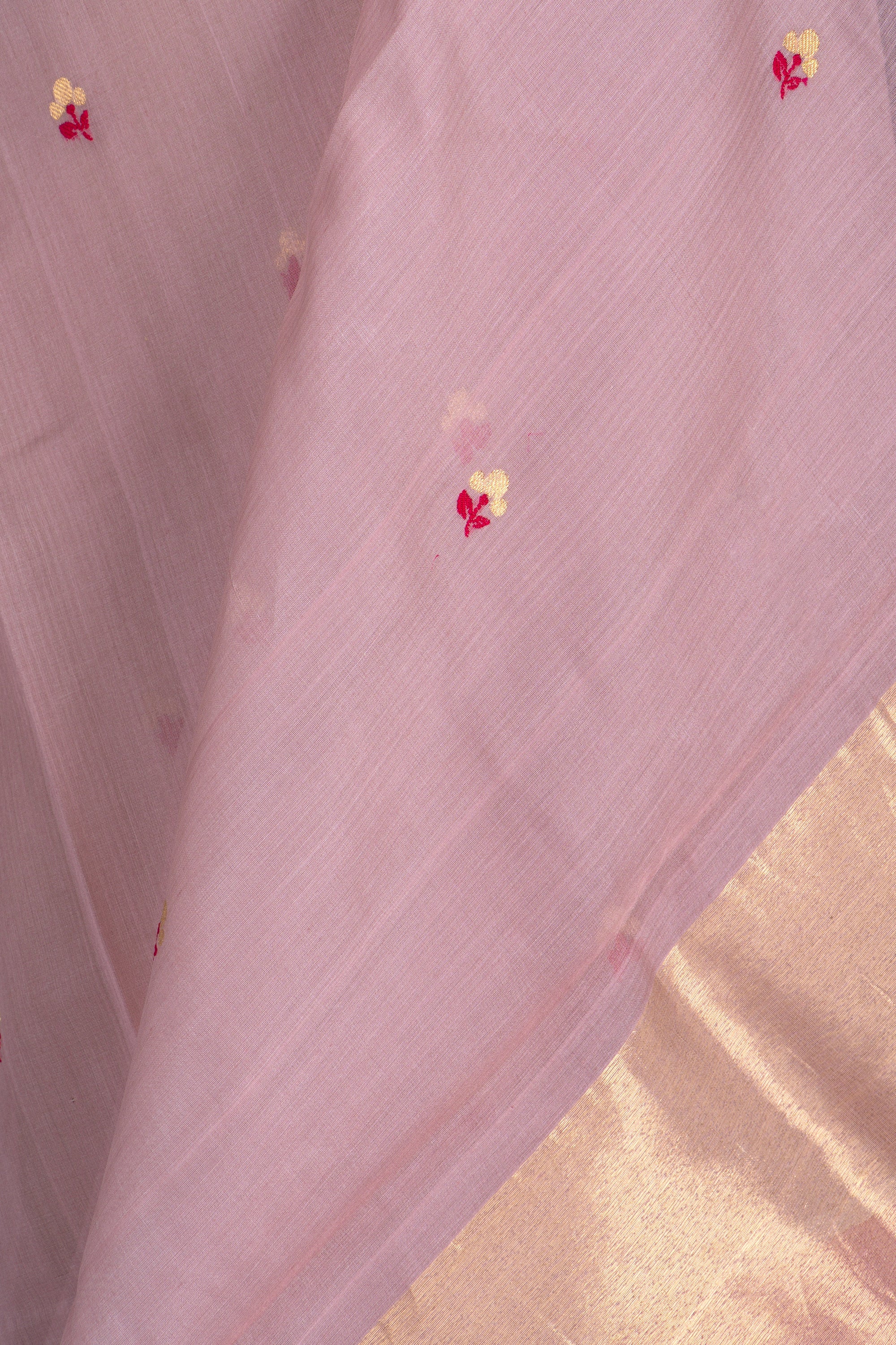 Dusty Mauve Chanderi Silk Cotton Saree