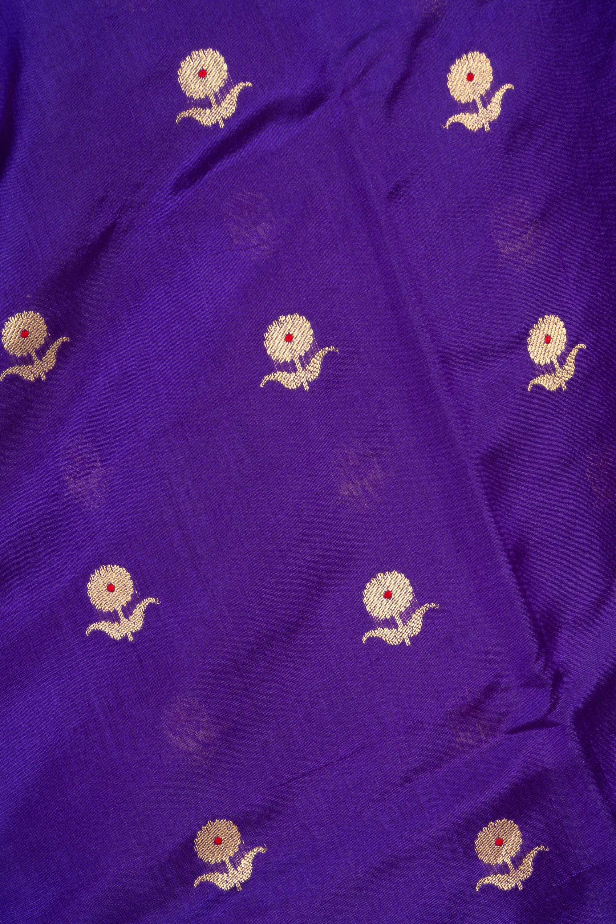 Indigo Purple Chanderi silk saree