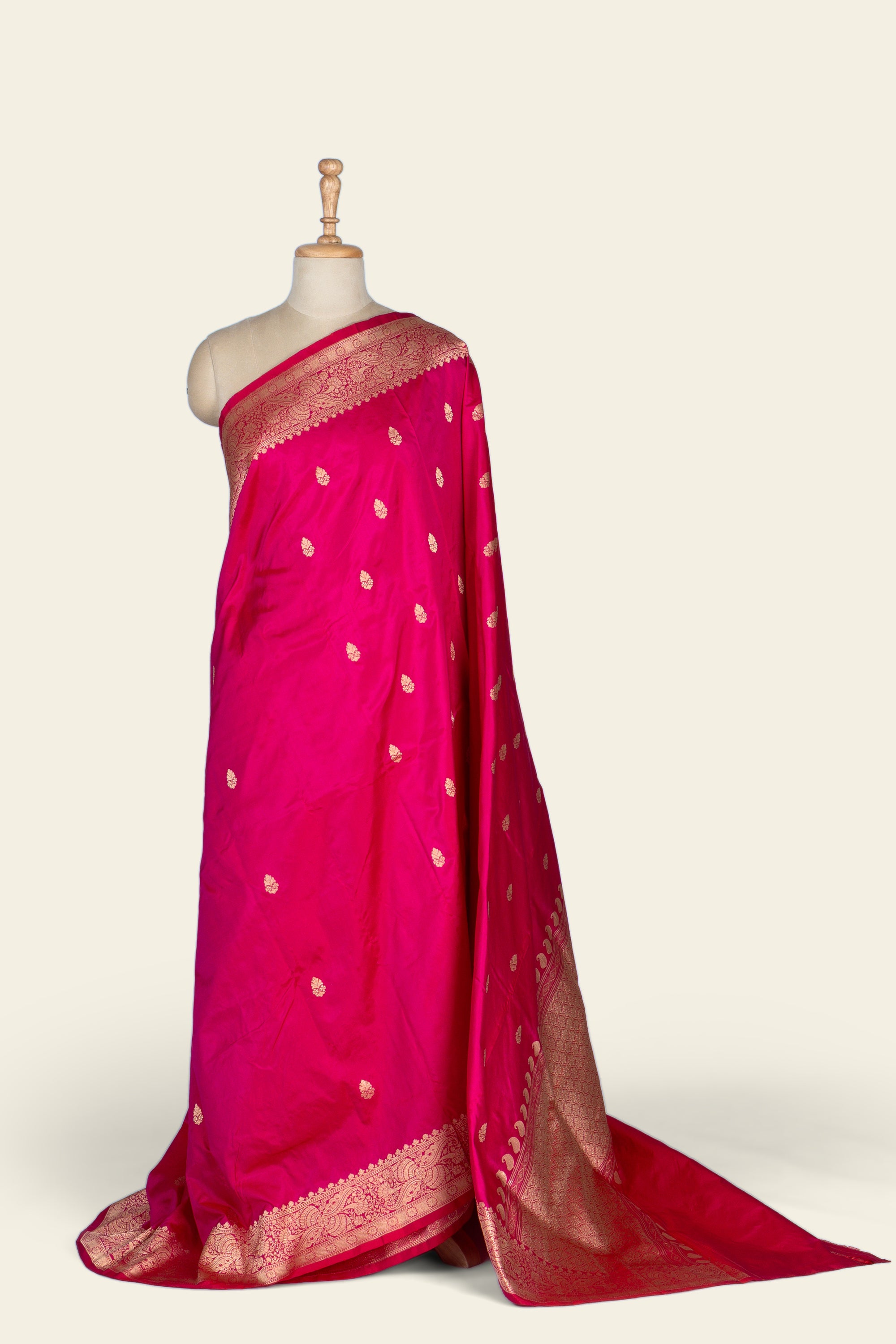 Rani Pink Kadhua Benarasi silk saree