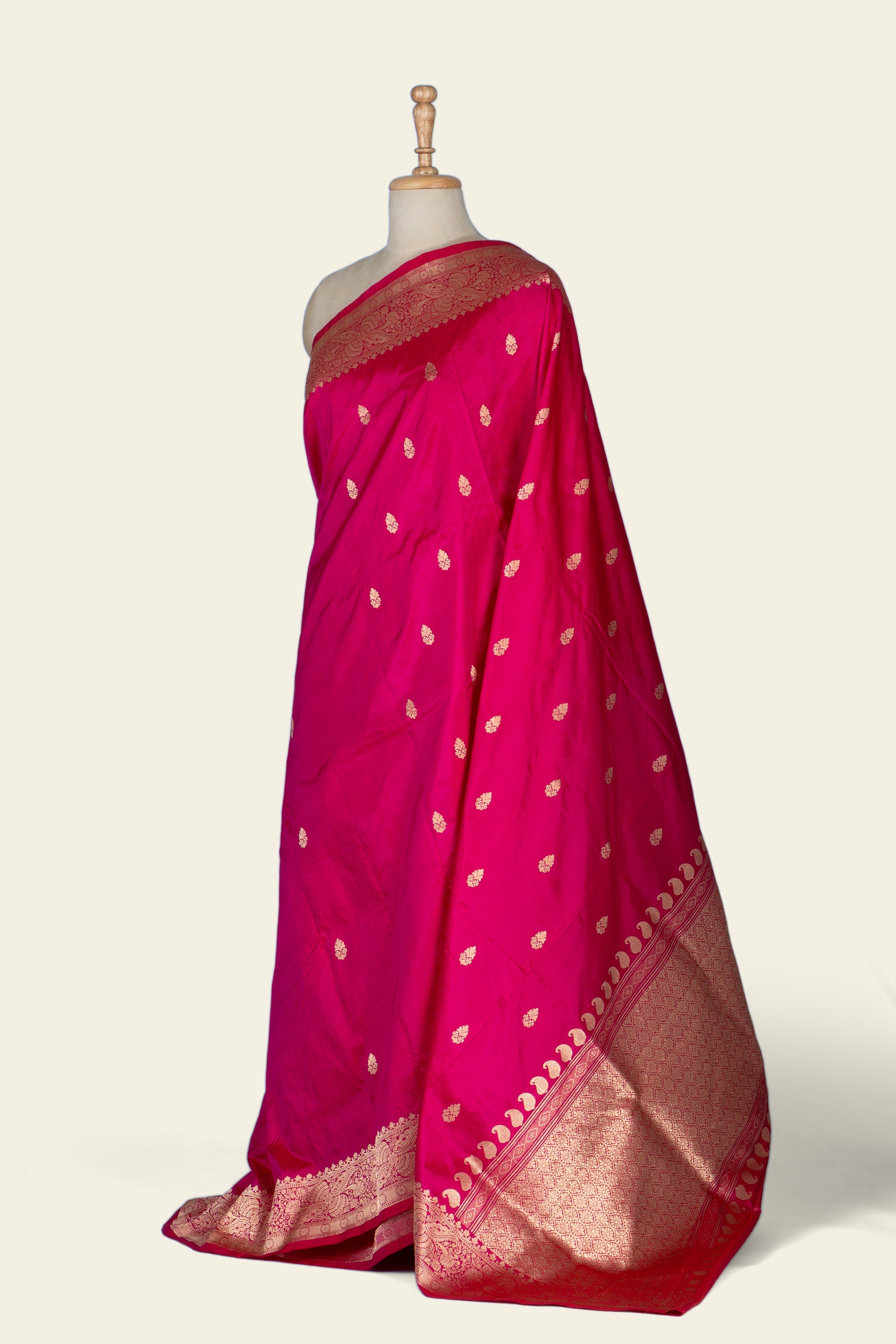 Rani Pink Kadhua Benarasi silk saree