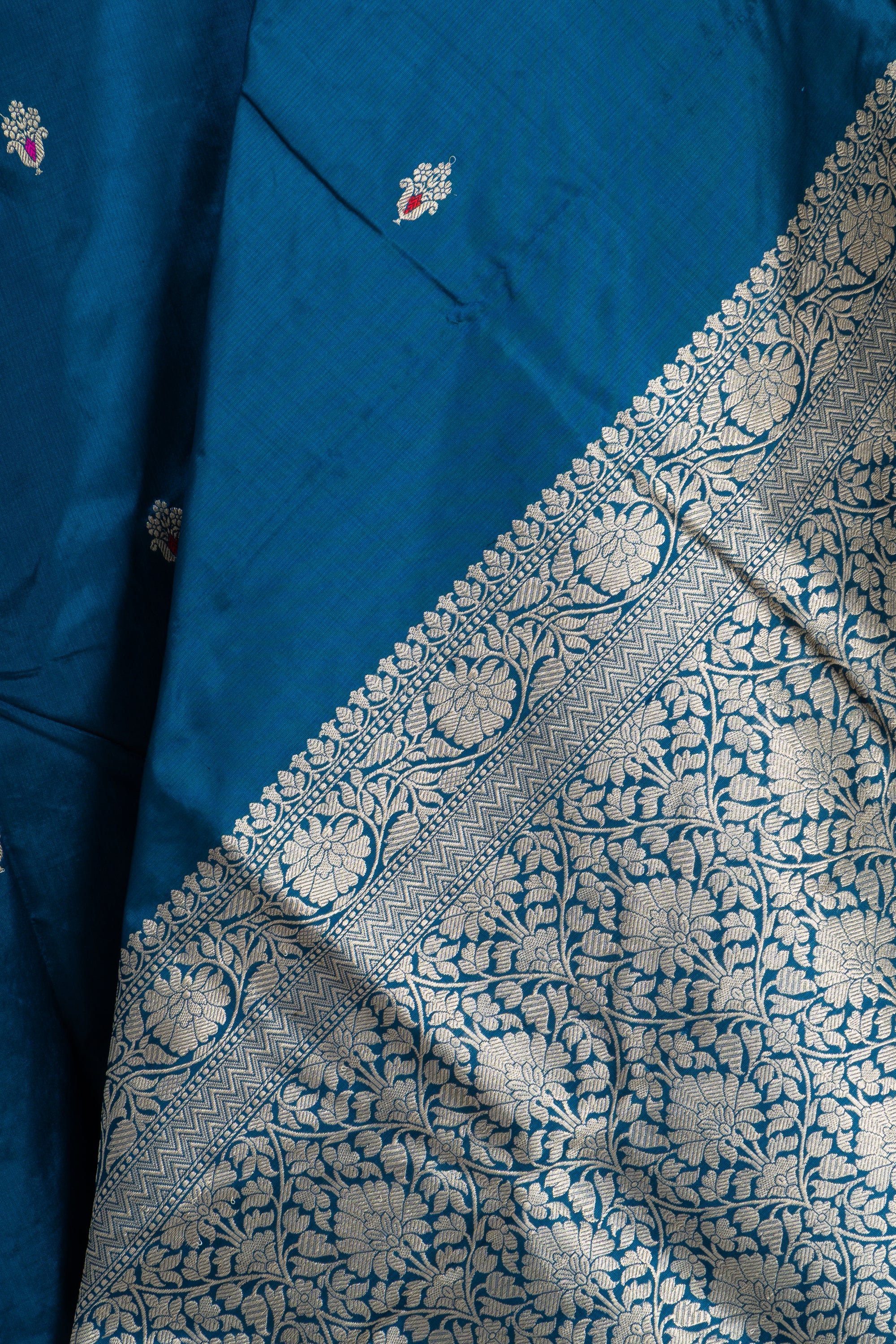 Midnight Blue Meenakari Kadhua Benarasi silk saree
