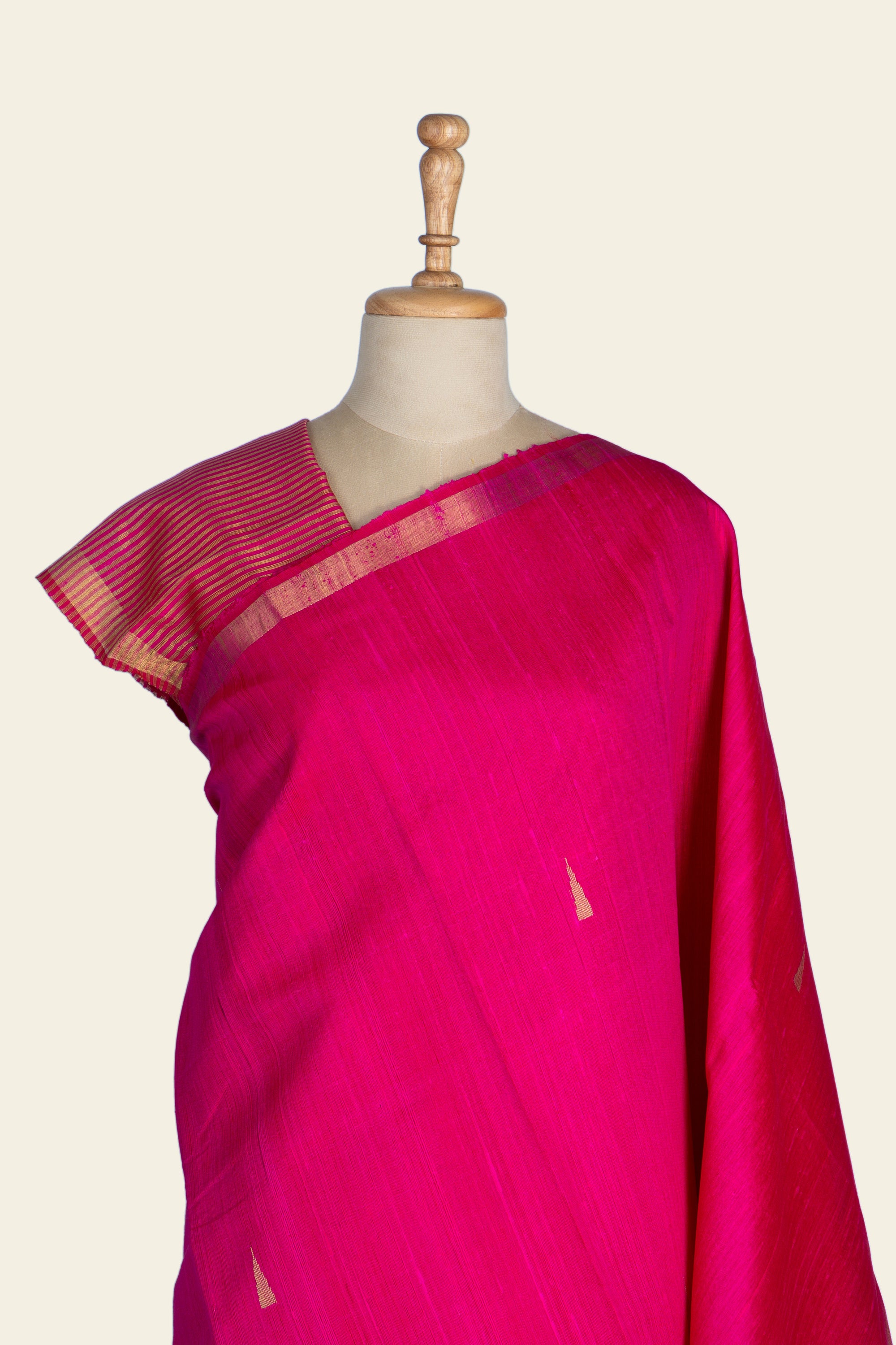 Fuchsia Pink Chhattisgarh Raw Silk Saree