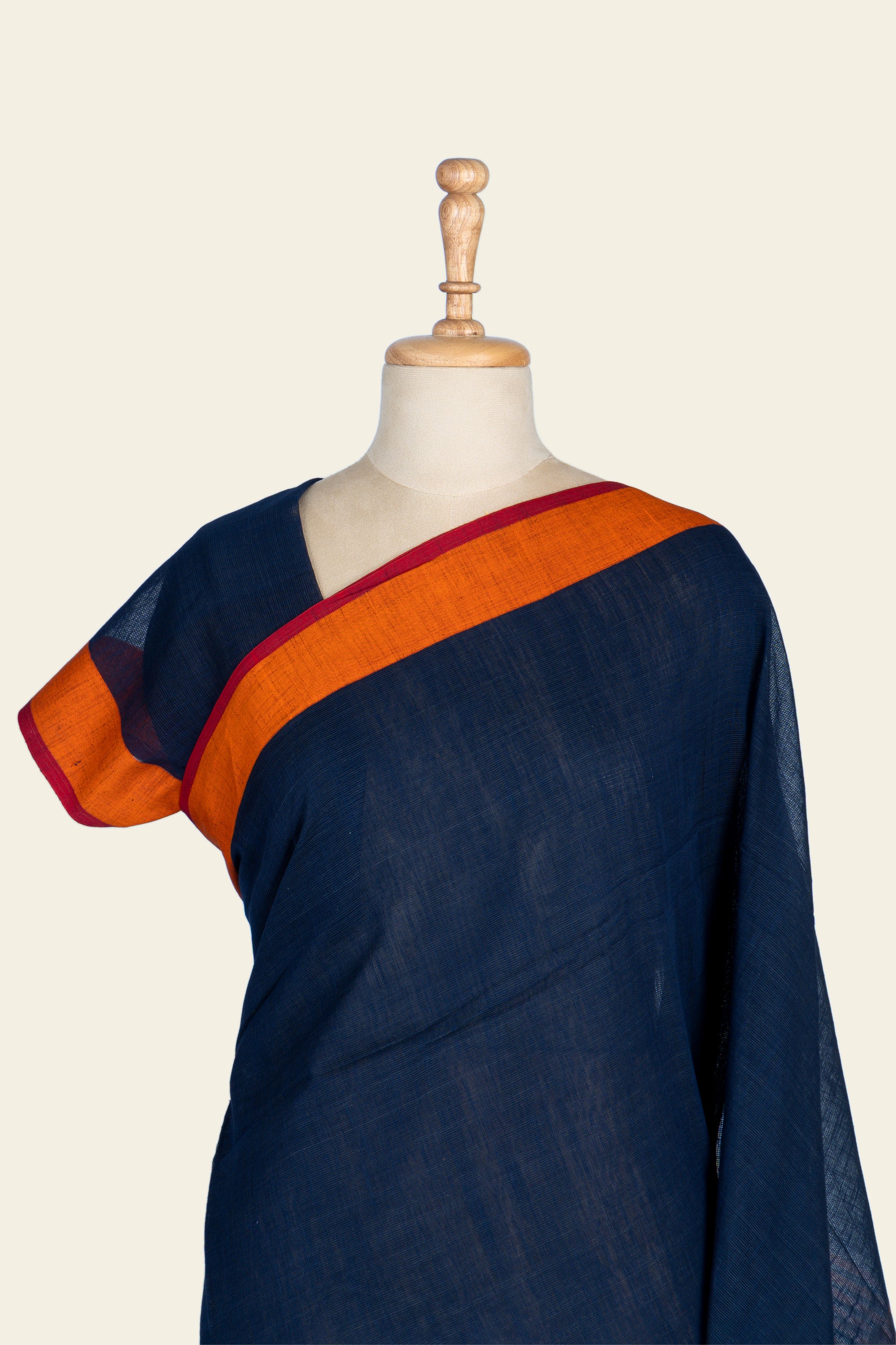 Blue Ganga Jamuna Border Bengal Cotton Saree