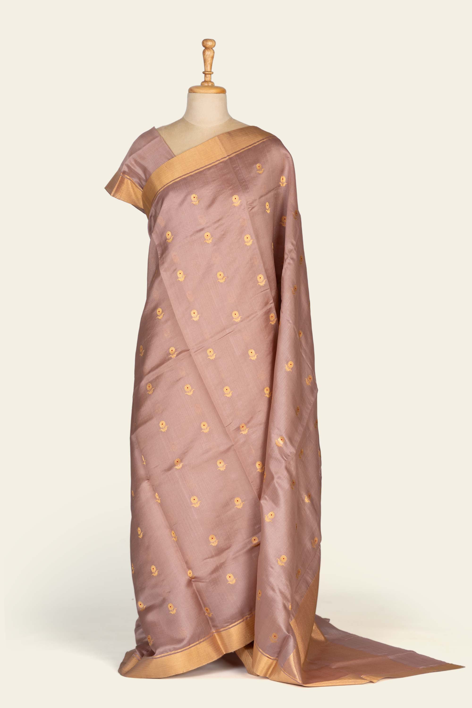 Onion Pink Chanderi silk saree