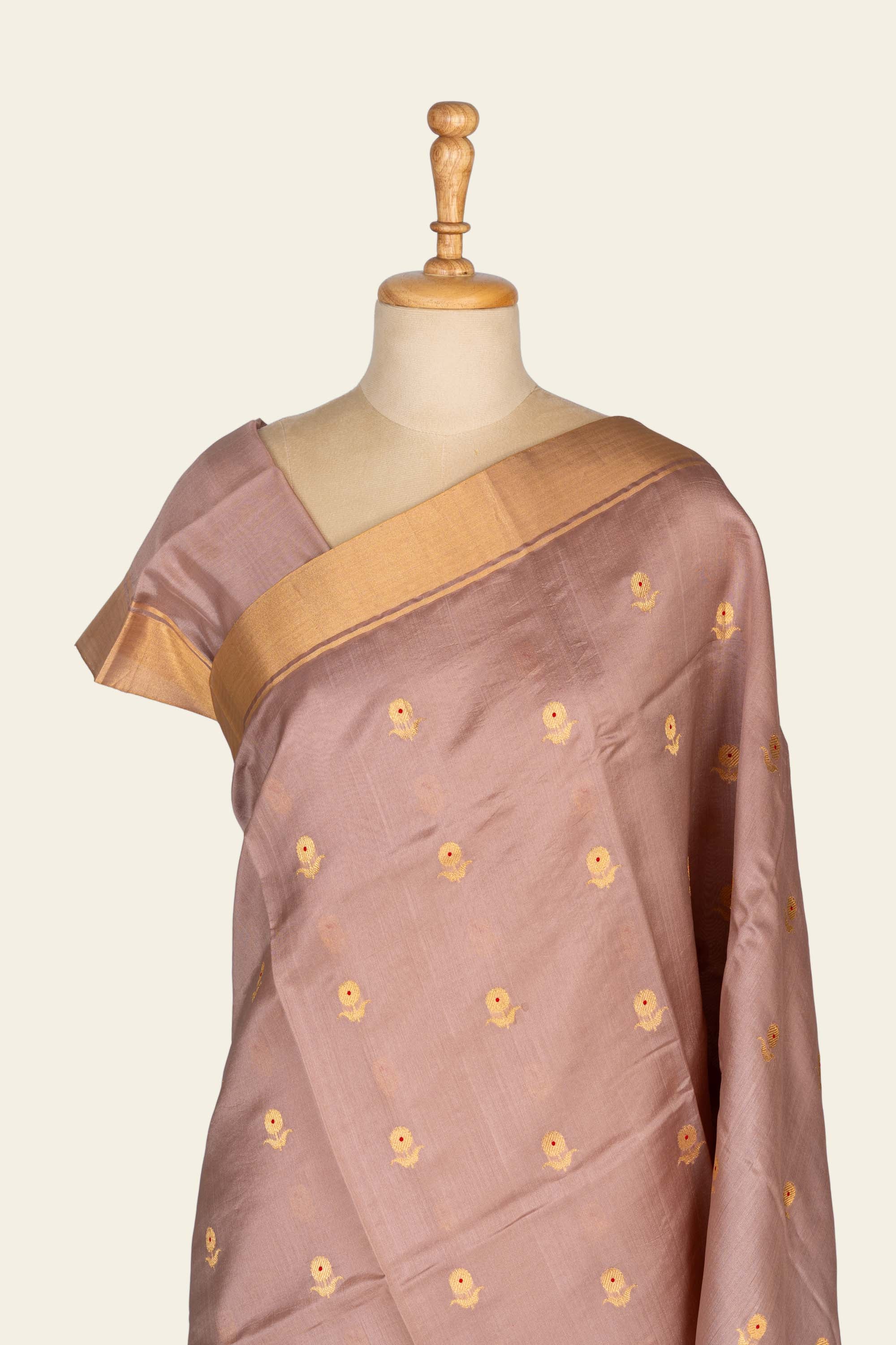 Onion Pink Chanderi silk saree