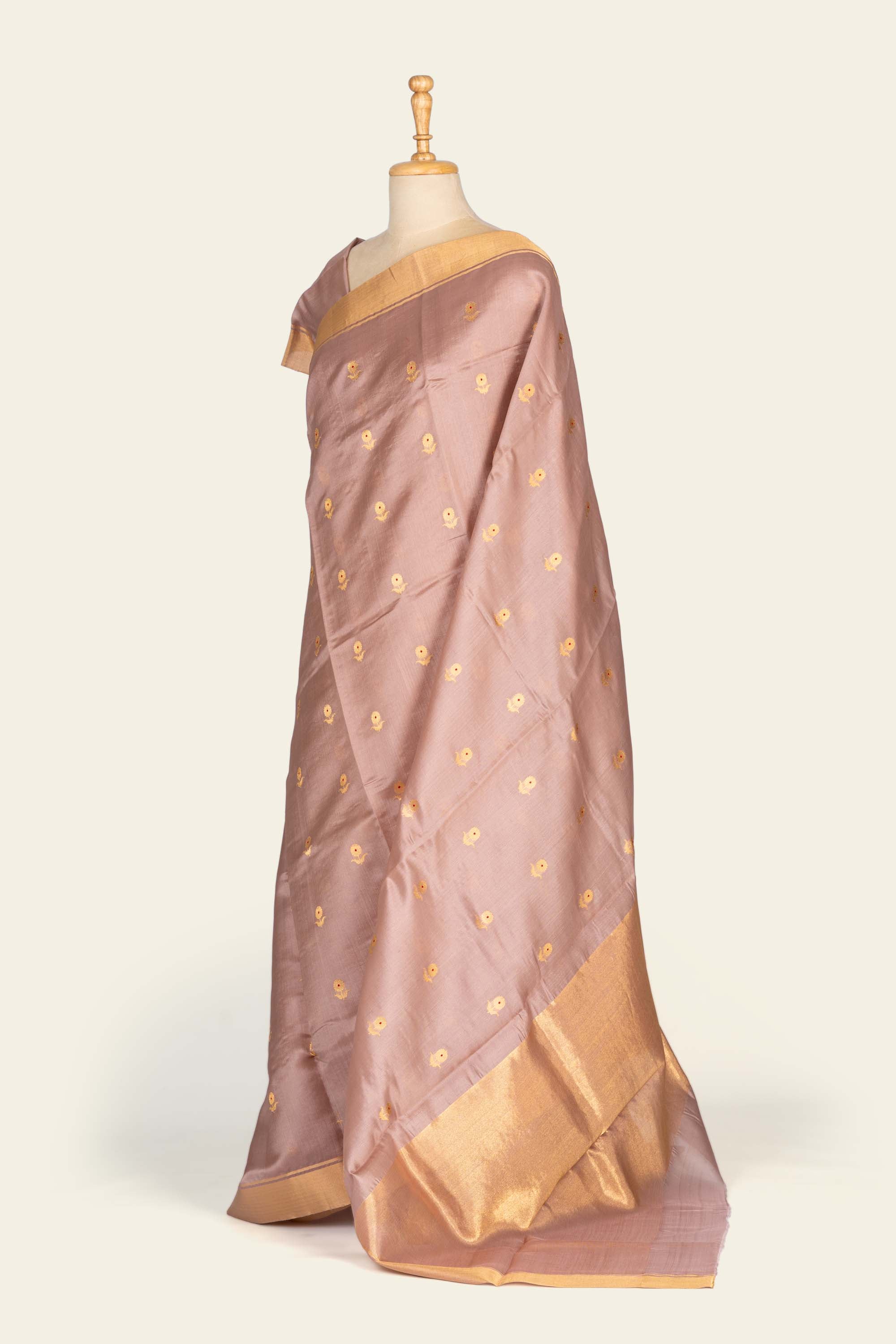 Onion Pink Chanderi silk saree