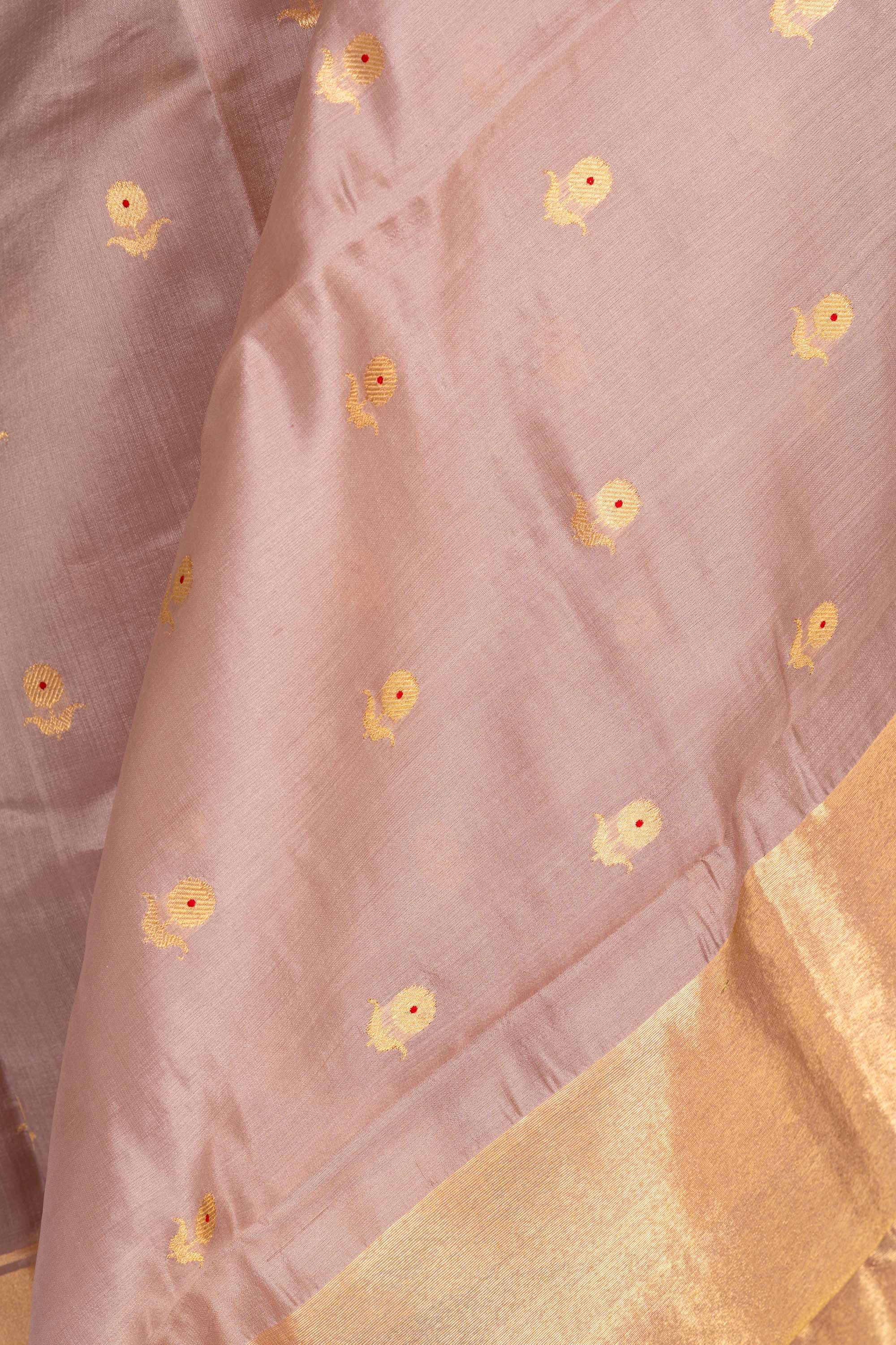 Onion Pink Chanderi silk saree
