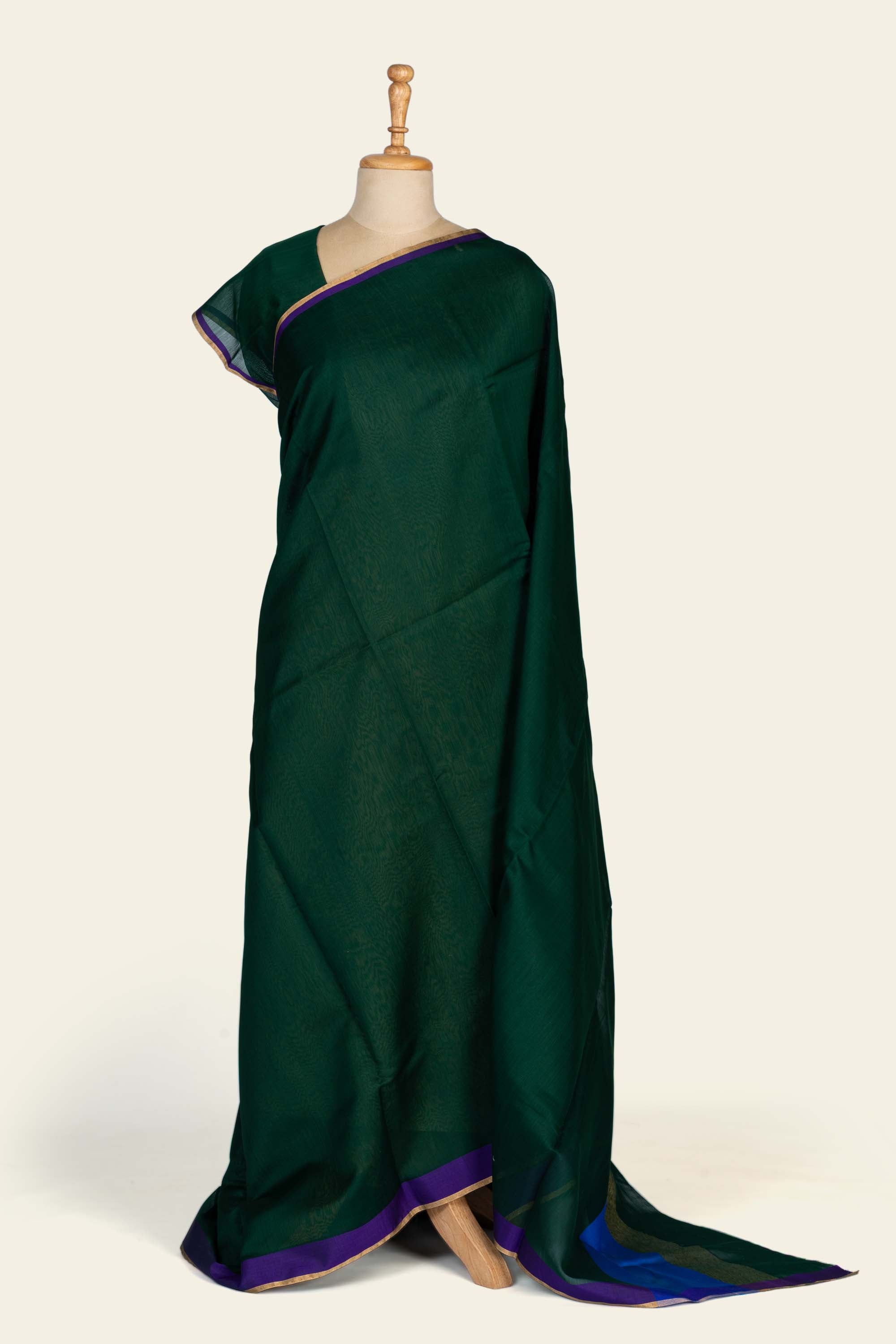 Green Chanderi Silk Cotton Saree