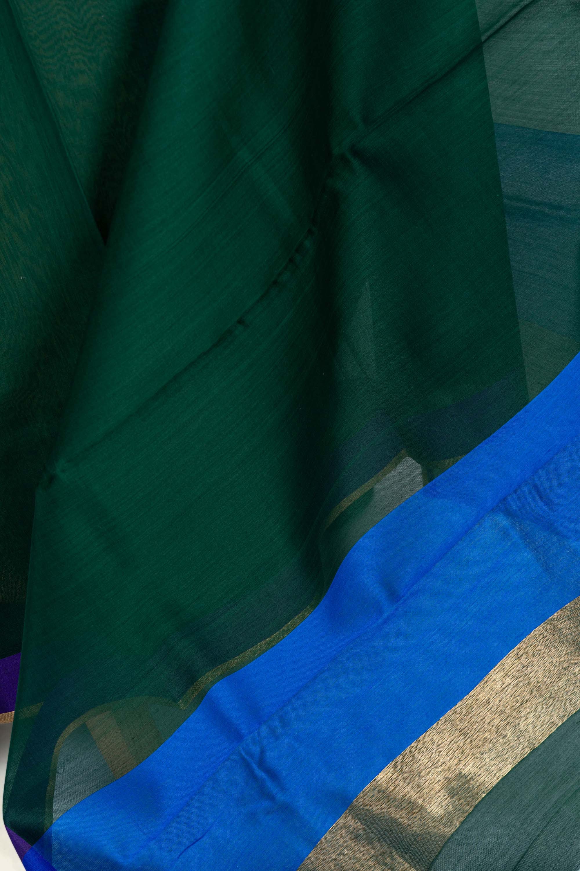 Green Chanderi Silk Cotton Saree