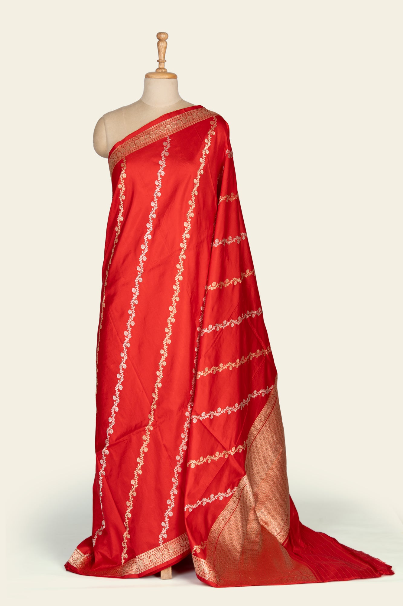 Red Kadhua Benarasi silk saree